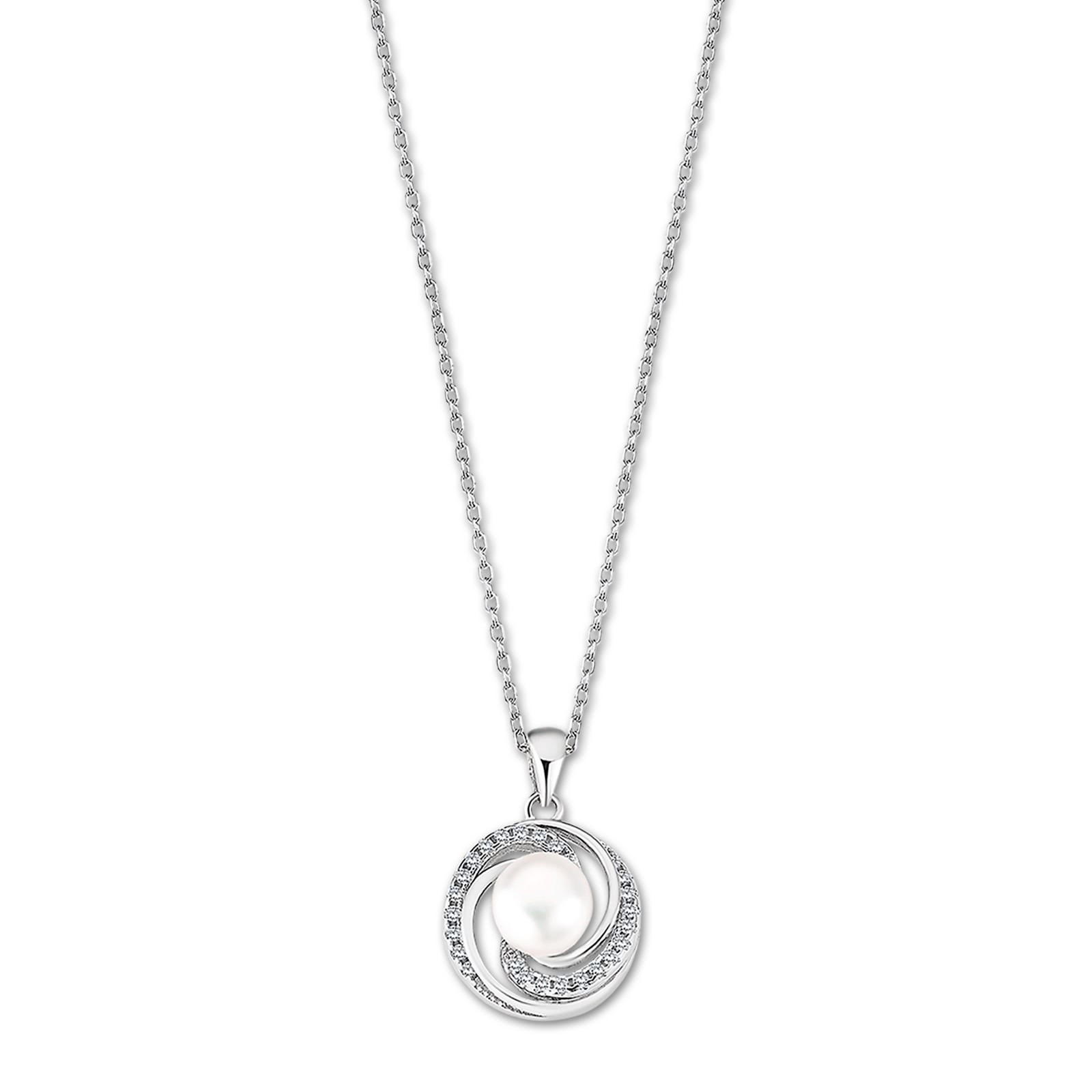 LOTUS Silver Halskette Perle 925 Silber weiß Zirkonia Zuchtperle JLP3095-1-1
