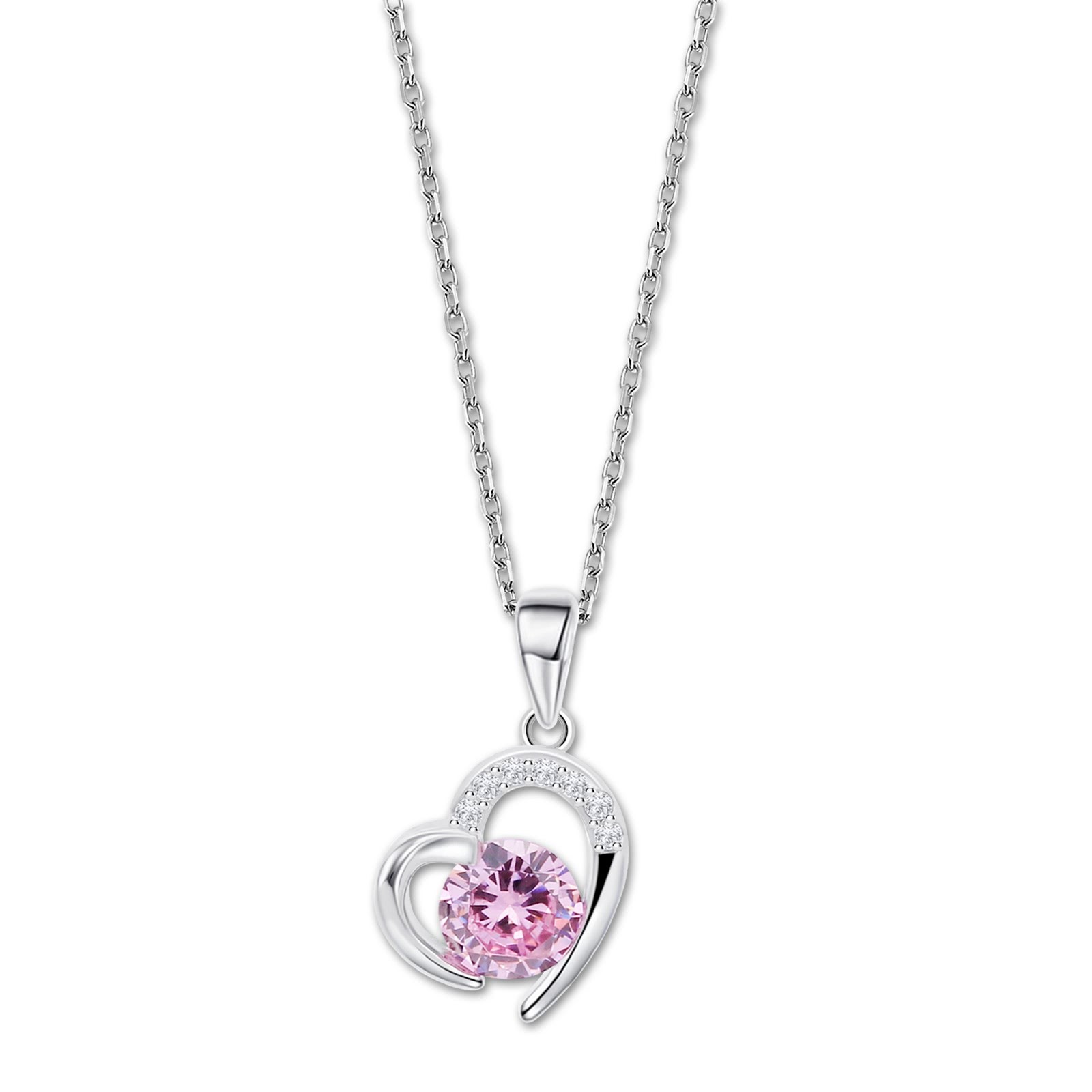 LOTUS Silver Halskette Herz 925 Silber rosa Zirkonia Pure Essential JLP3106-1-2