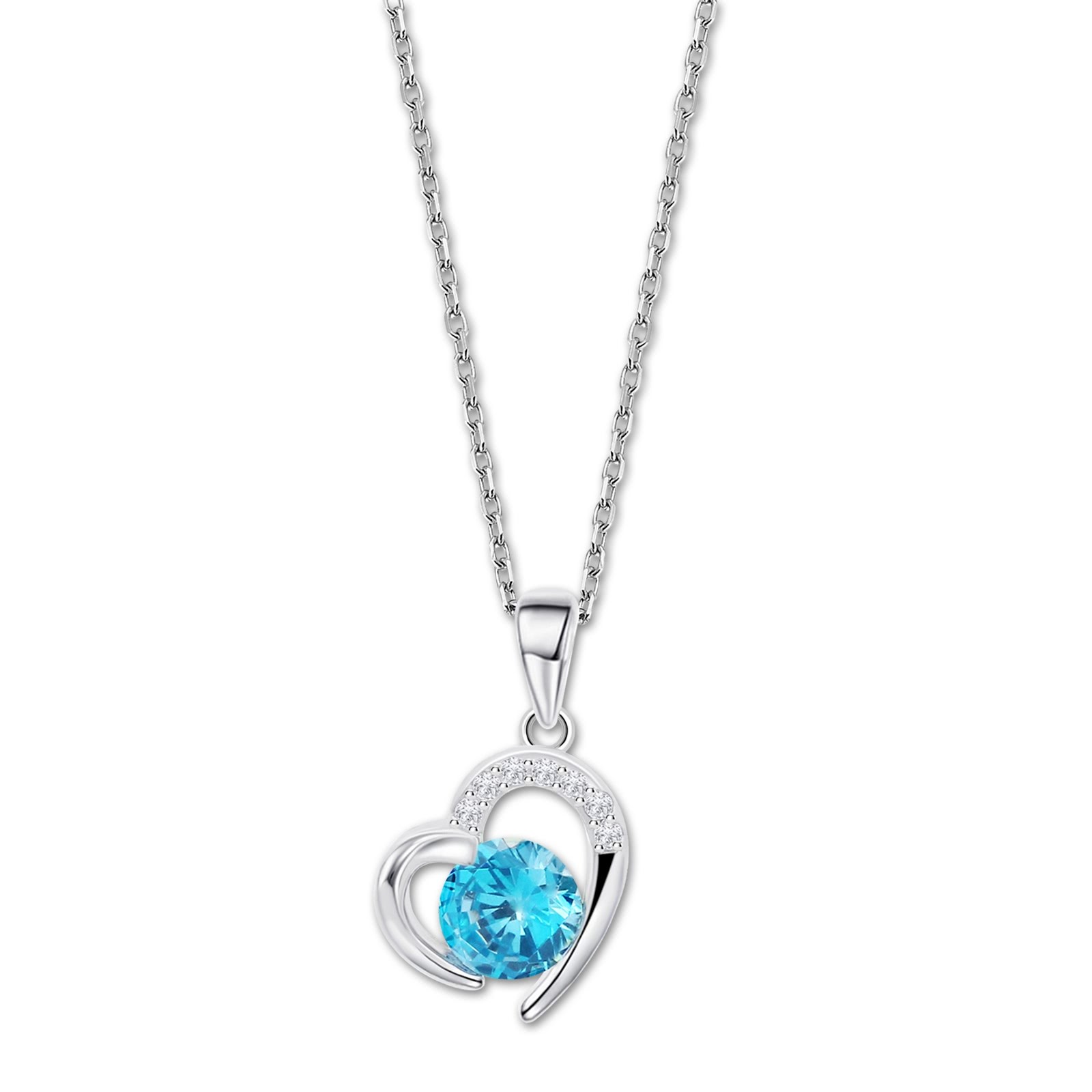 LOTUS Silver Halskette Herz 925 Silber blau Zirkonia Pure Essential JLP3106-1-3