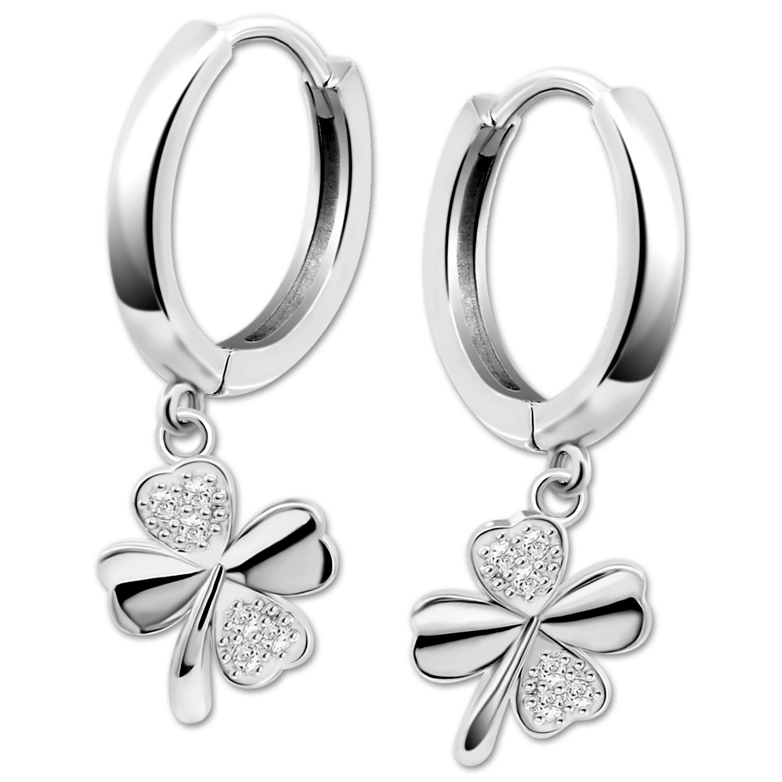 LOTUS Silver Creolen Kleeblatt 925 Silber Zirkonia Lotus Trendy JLP3108-4-2