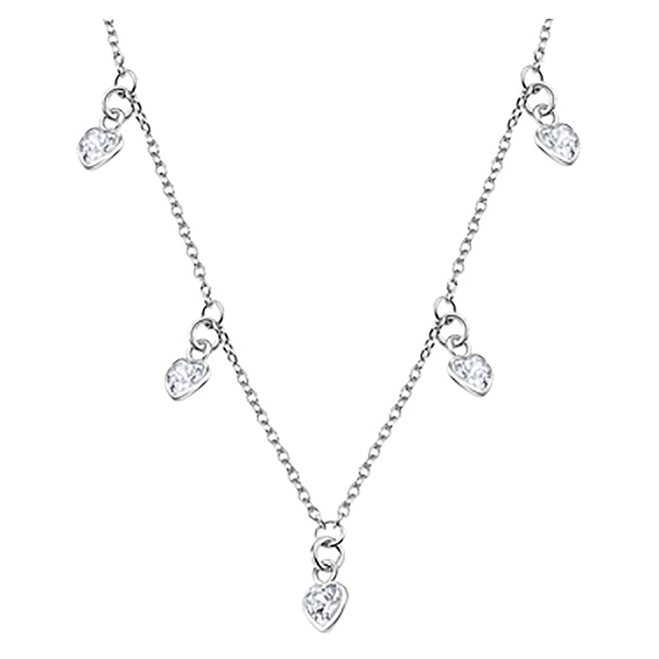 LOTUS Silver Halskette 5er Set Zirkonia Weiß 5mm 925 Silber Trendy JLP3190-1-1
