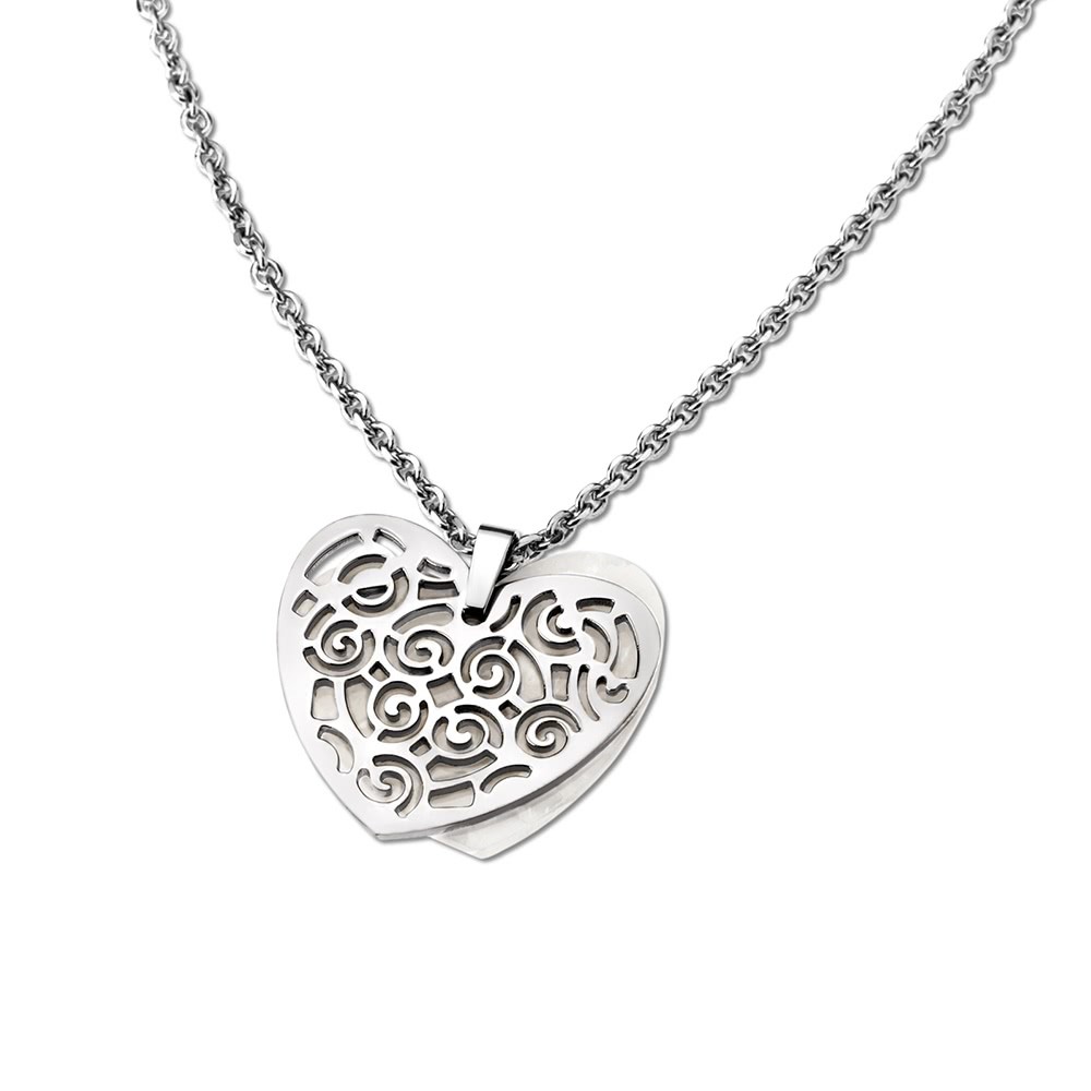 Lotus Style Kette Herz Stahlfarben Schmuck Edelstahl Schmuck Jls1602 1 1
