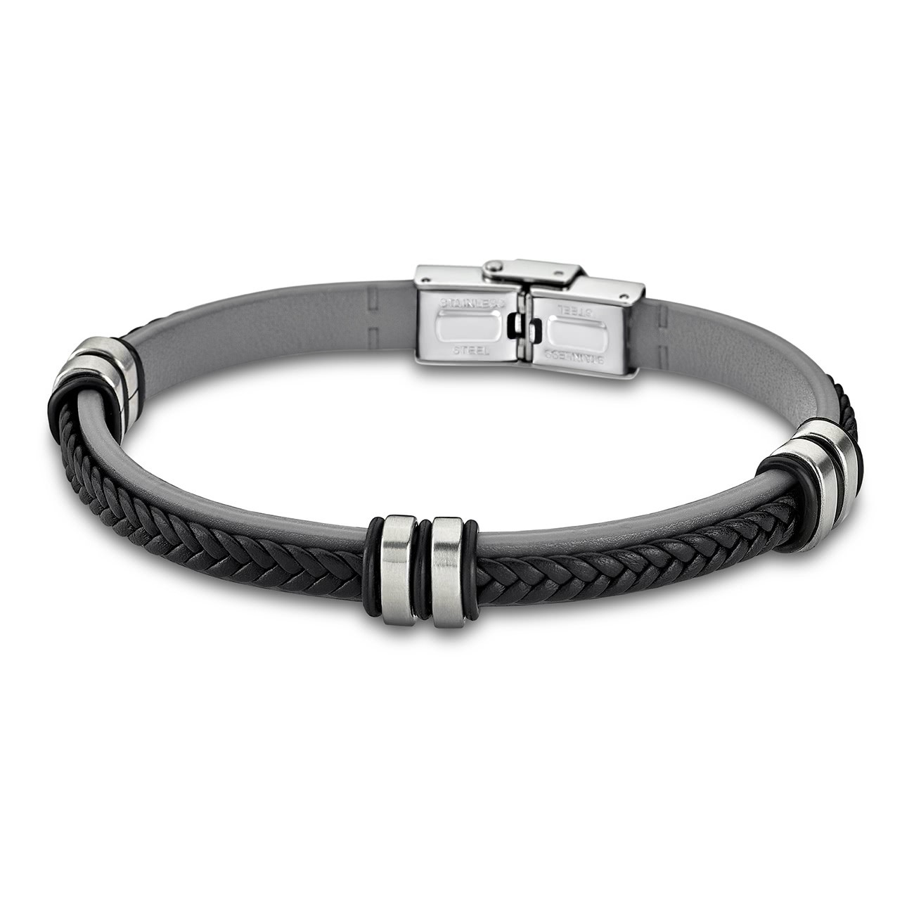 Bracciale In Pelle Lotus Style Urban | Uomo/Donna, Marrone/Beige Con Acciaio Inox, Chiusura A Gancio, LS1829-2/6