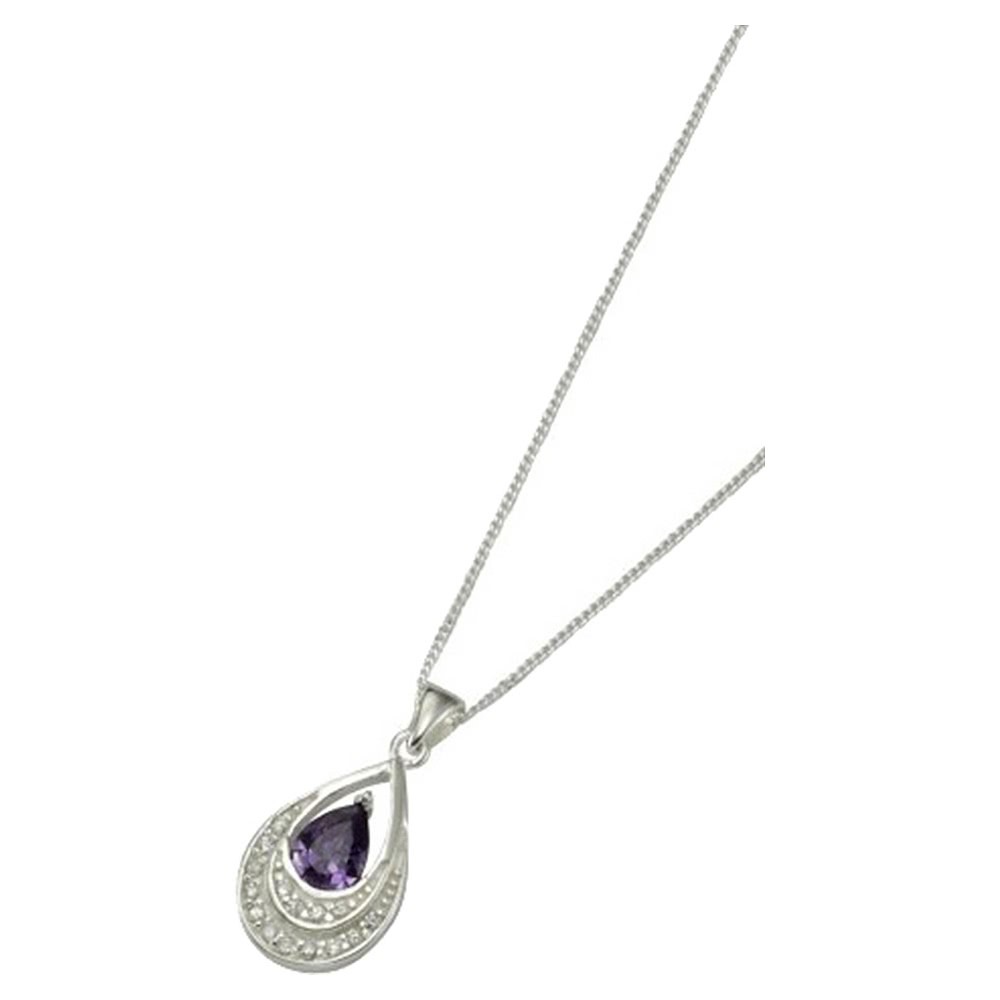 KISMA Schmuck Anhänger mit Kette lila Sterling Silber 925 KIH0109-011