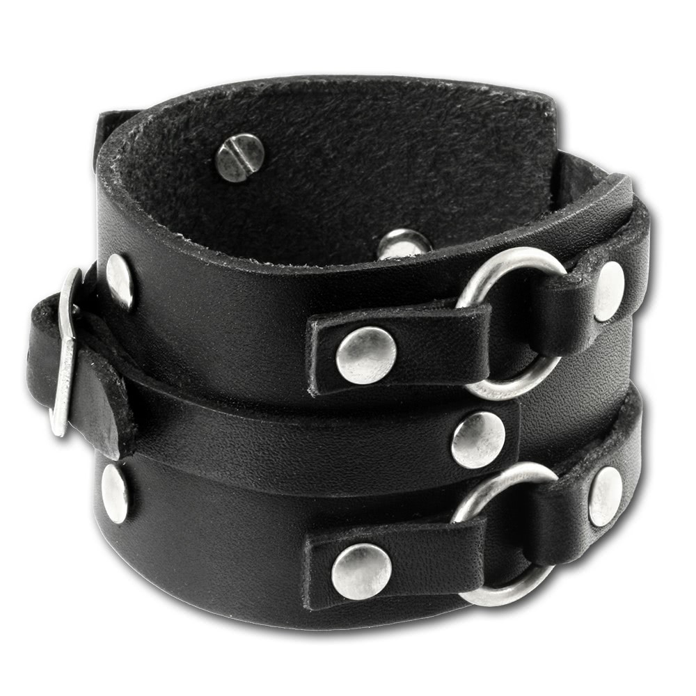 SilberDream Lederarmband schwarz Herren Leder Armband LA0852