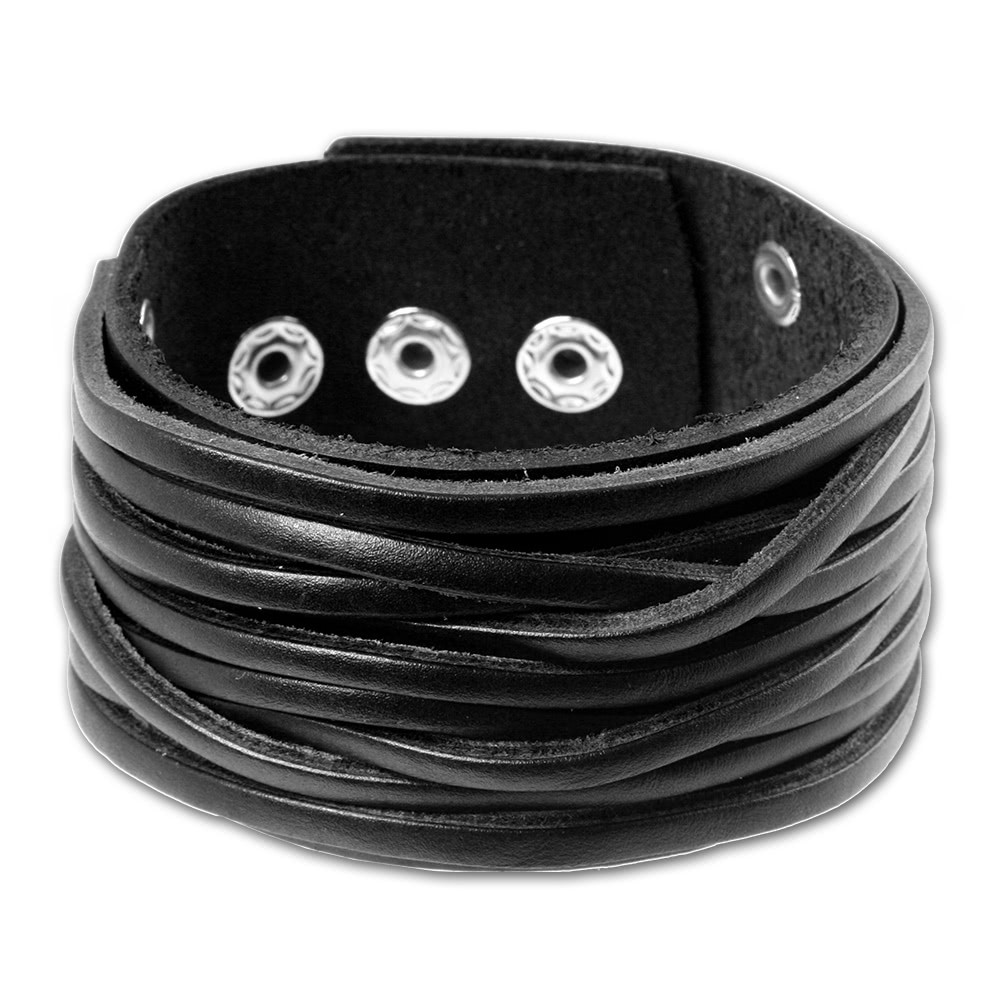 SilberDream Herren Leder Armband schwarz Lederarmband LA2248S