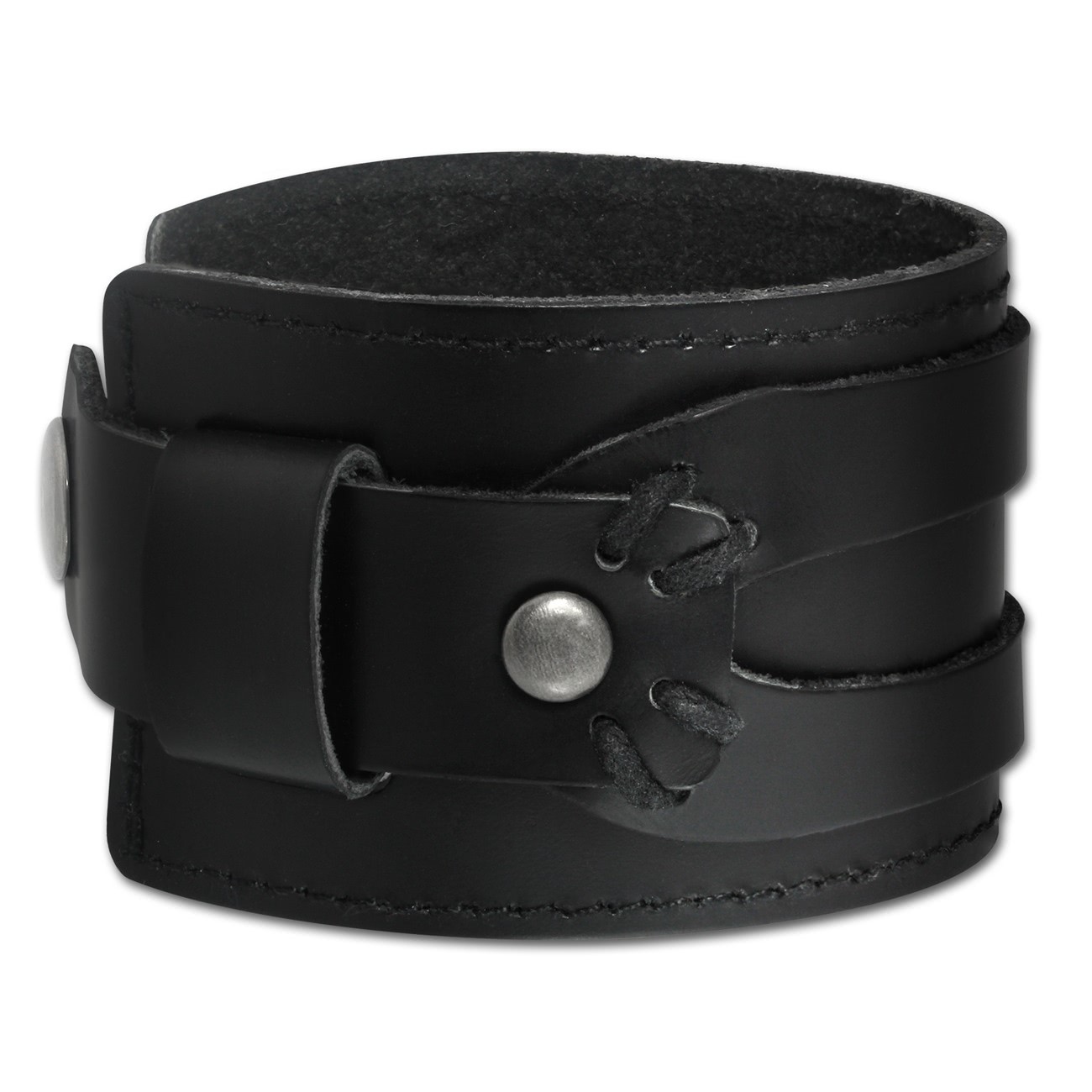 SilberDream Lederarmband Antik in schwarz Herren Leder Armband LA4293S