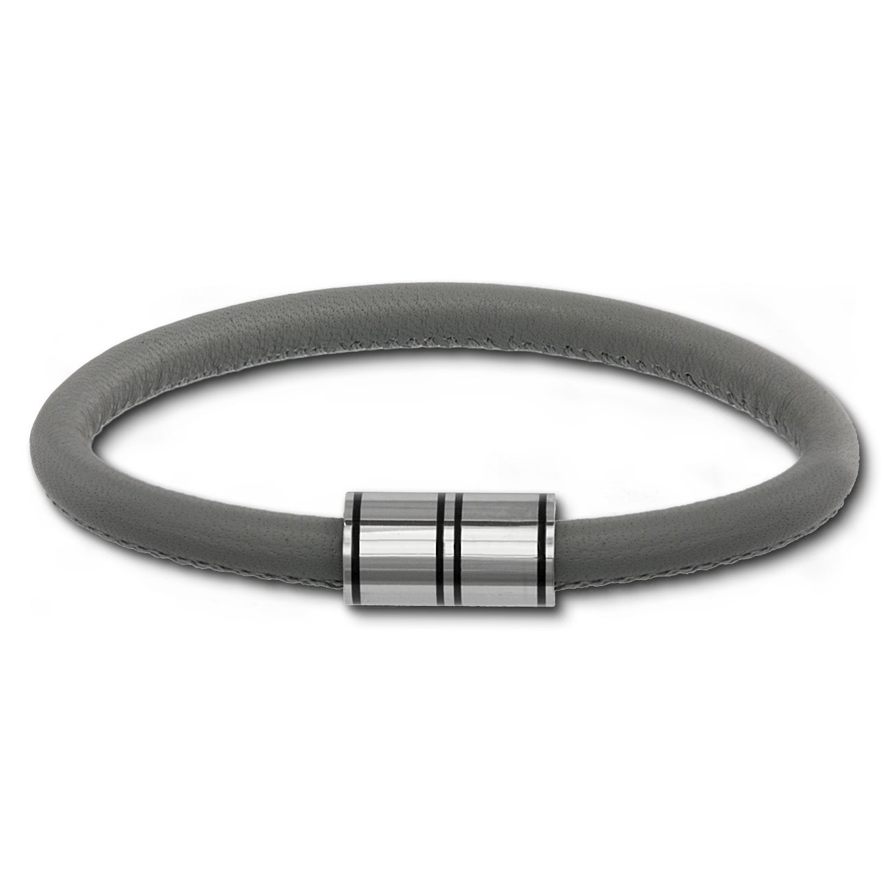 SilberDream Nappa Leder Armband grau 20cm Edelstahlverschluss LAB1020