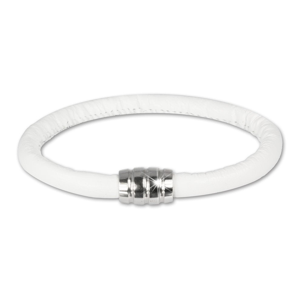 SilberDream Nappa Leder Armband weiß mit 925er Verschluss LS0621