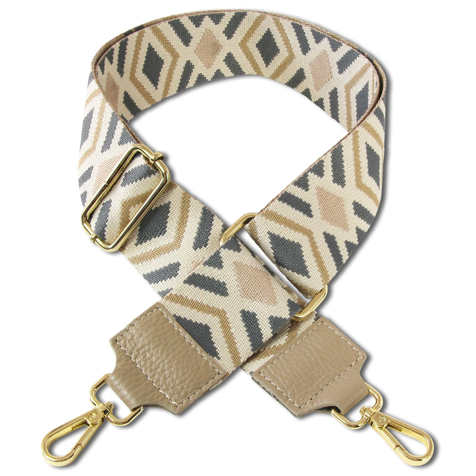 Florence Damen Boho-Gurt Canvas Leder tan braun grau OGP005YC