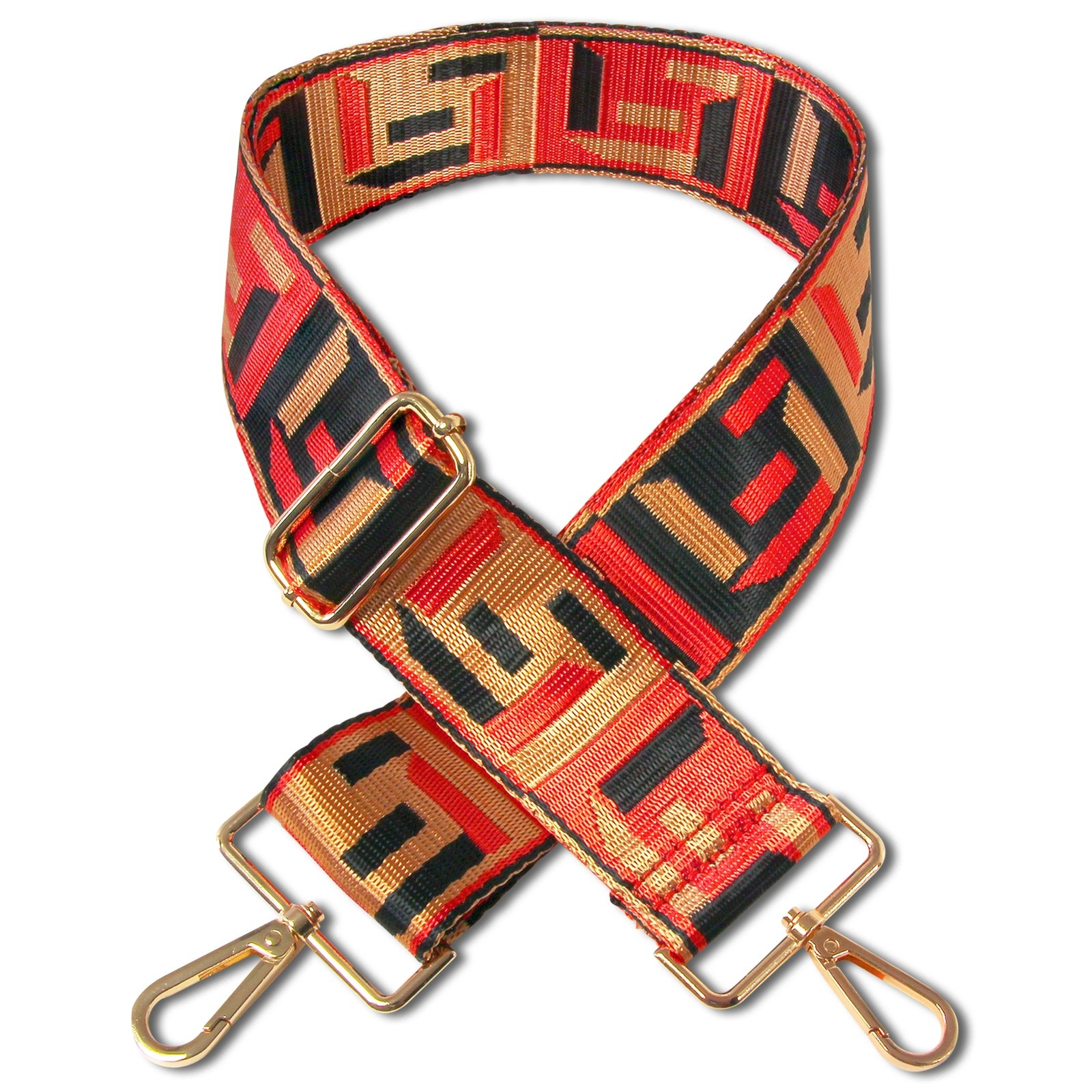 Florence Damen Boho-Gurt Canvas orange rot schwarz OGP015YO