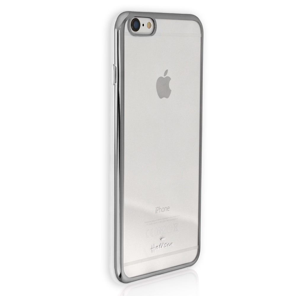 Handyhülle iPhone 6+ 6s+ silber Kunststoff Cover PU Case DrachenLeder OMG101W