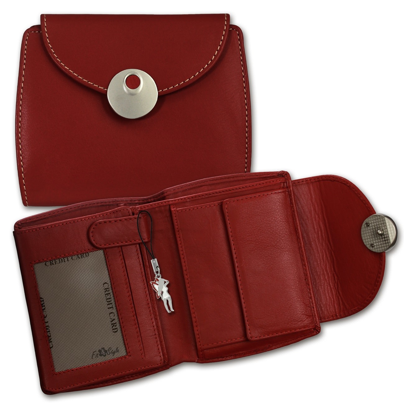 DrachenLeder rot Damen Portemonnaie Leder OPD105R