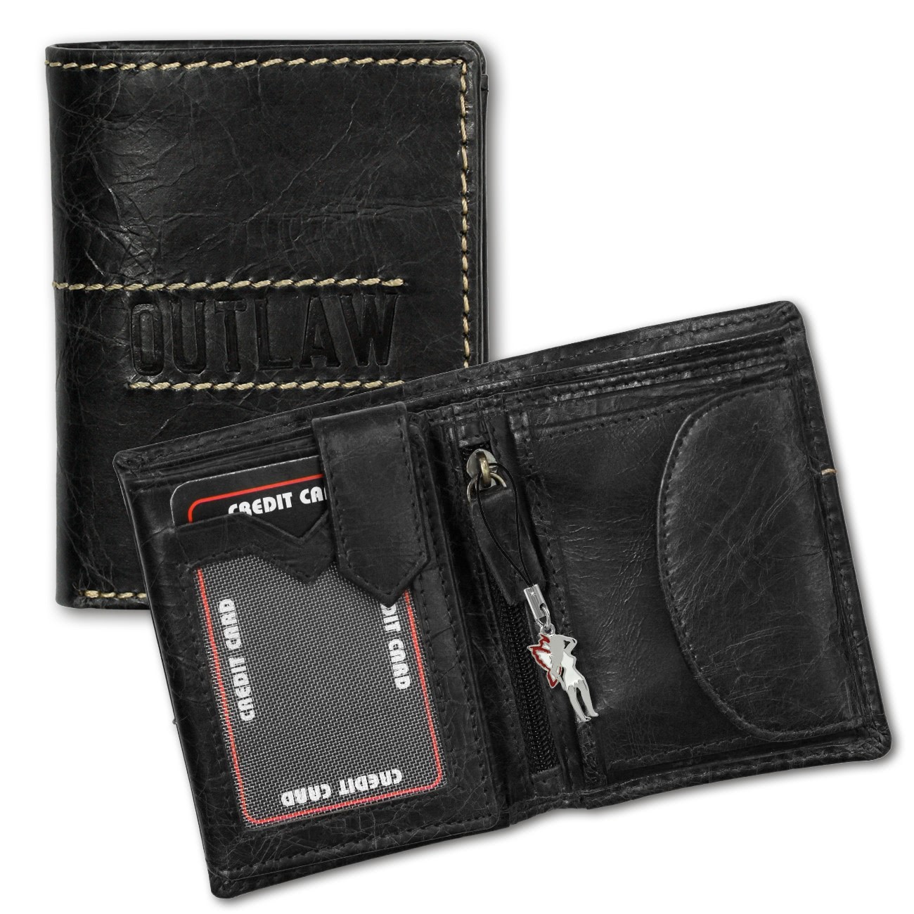 DrachenLeder Leder grau Geldbeutel Portemonnaie Brieftasche OPD106K