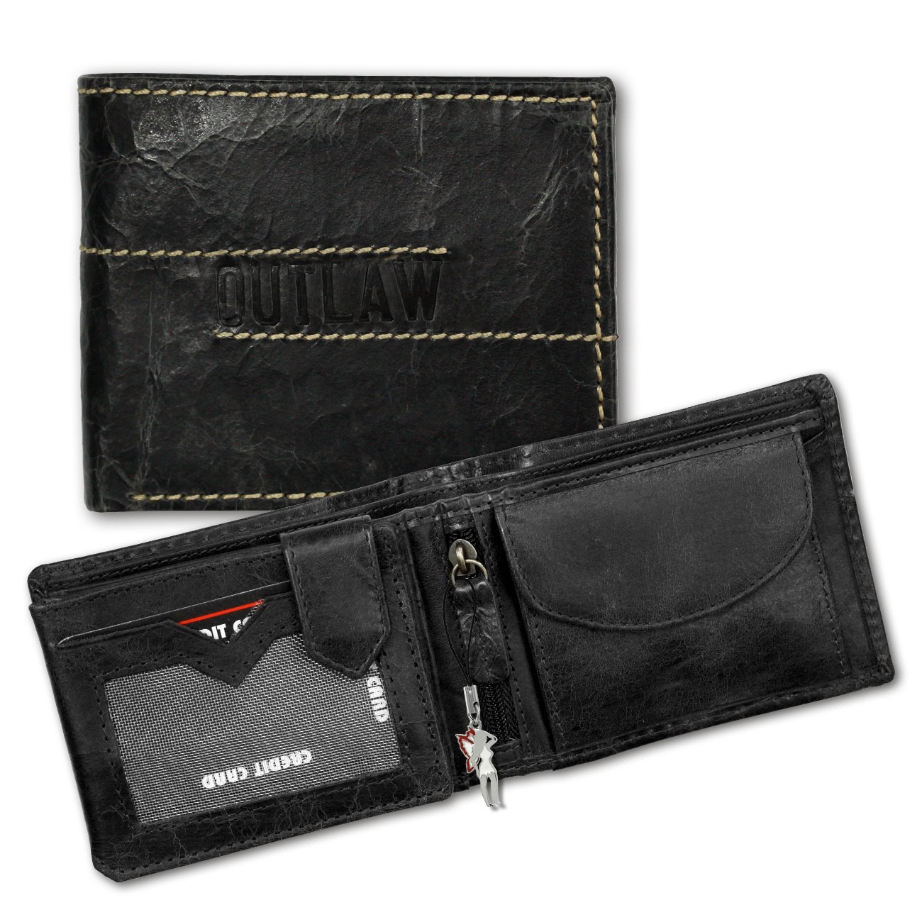DrachenLeder Leder grau Geldbeutel Portemonnaie Brieftasche OPD107K