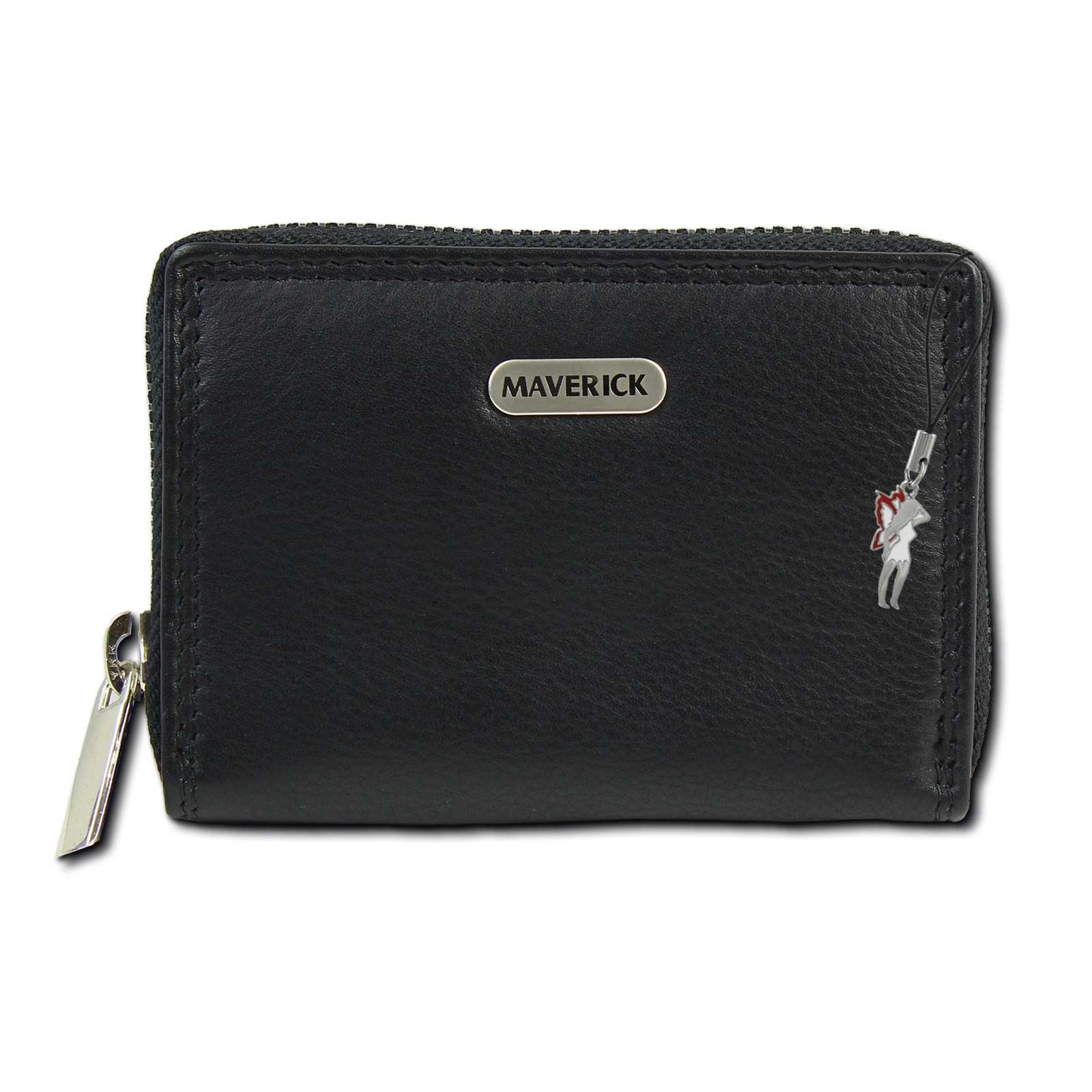 Maverick unisex echtes Leder Börse schwarz Portemonnaie OPD1130S