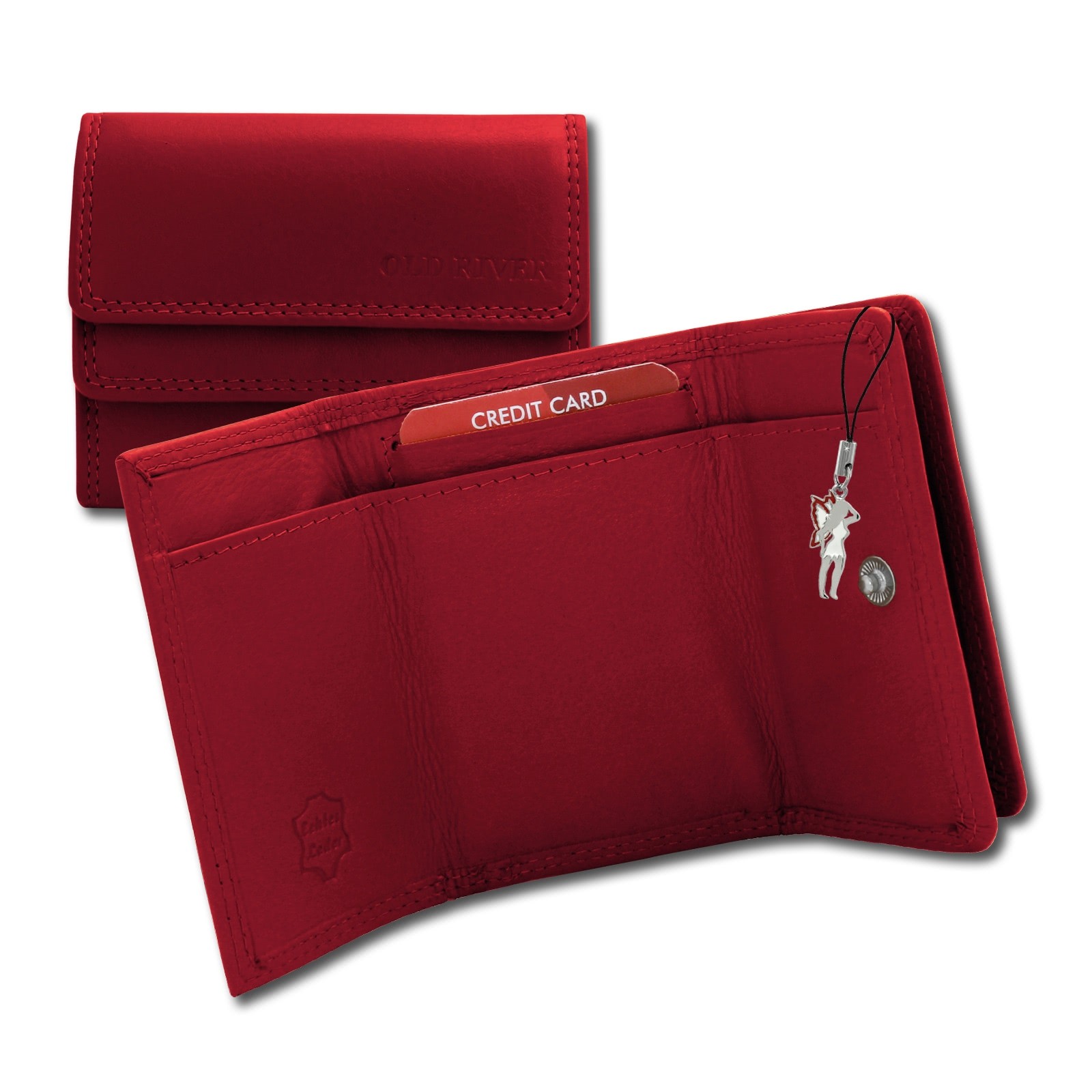 Old River echtes Leder rot Minibörse Portemonnaie OPD310R