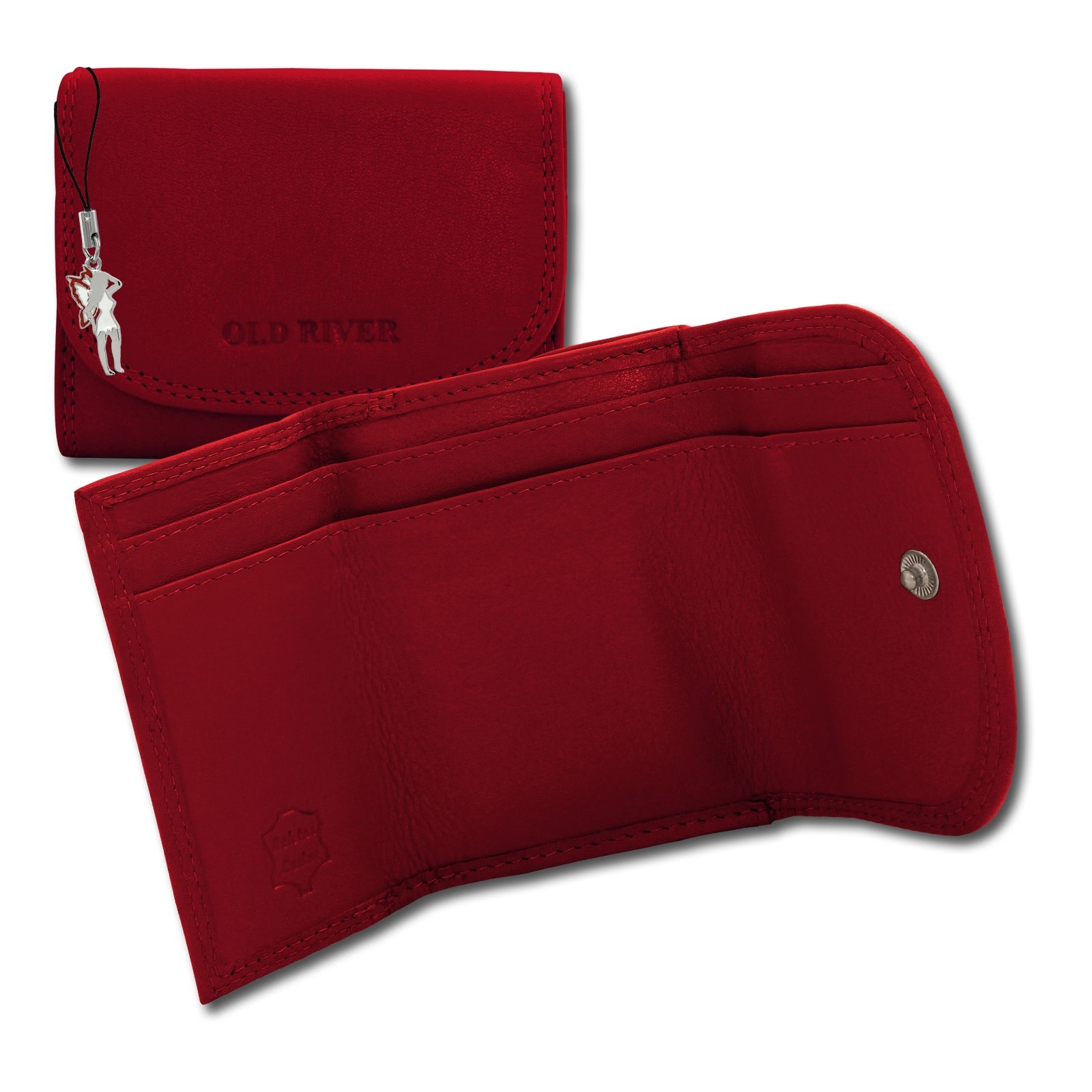 Old River echtes Leder rot Minibörse Portemonnaie OPD321R