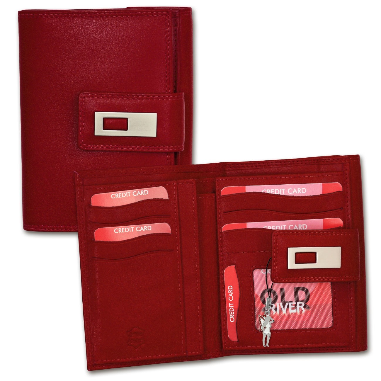 Old River echtes Leder rot XL Damen Brieftasche Portemonnaie OPD701R