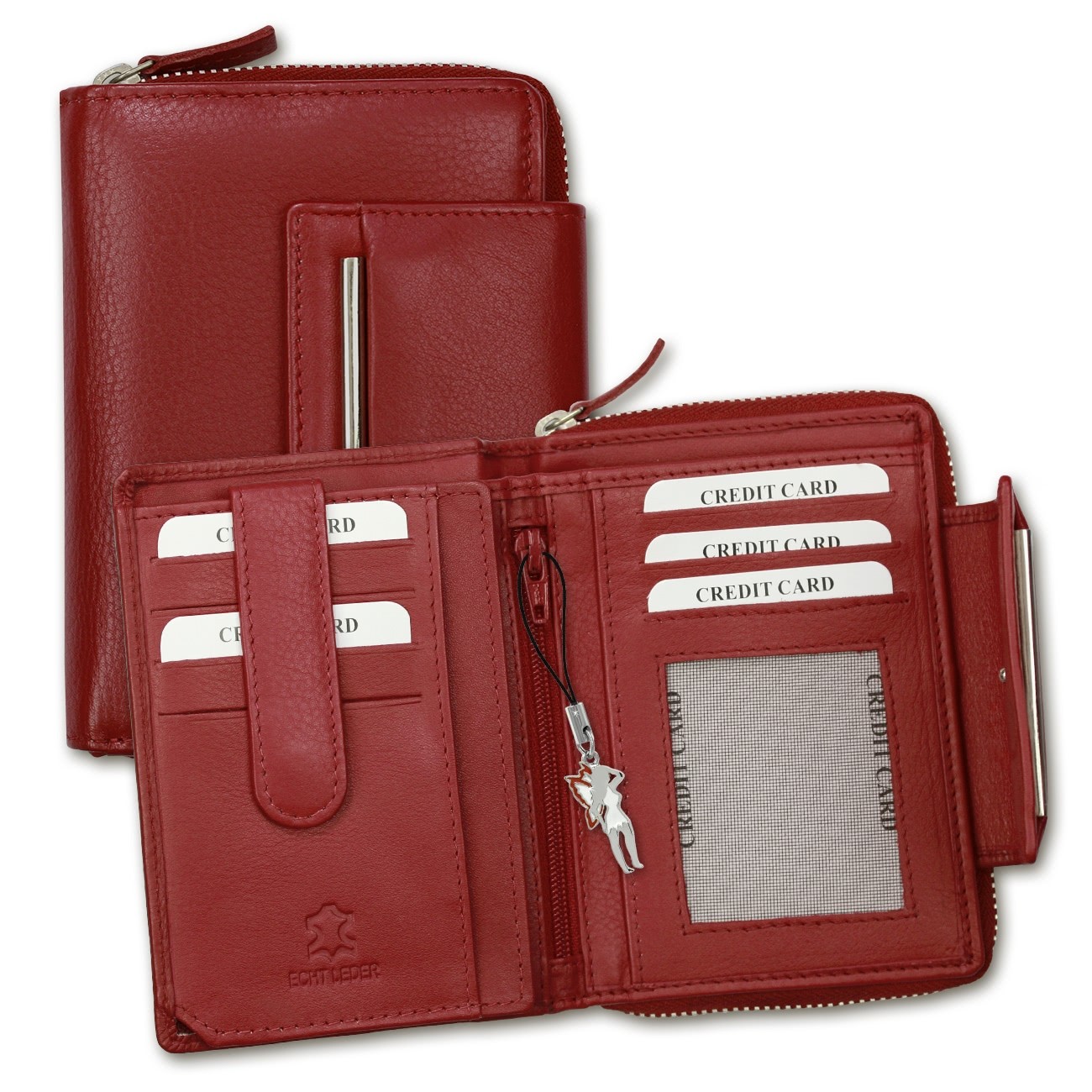 GeldbÃ¶rse Leder rot Brieftasche Portemonnaie Hochformat