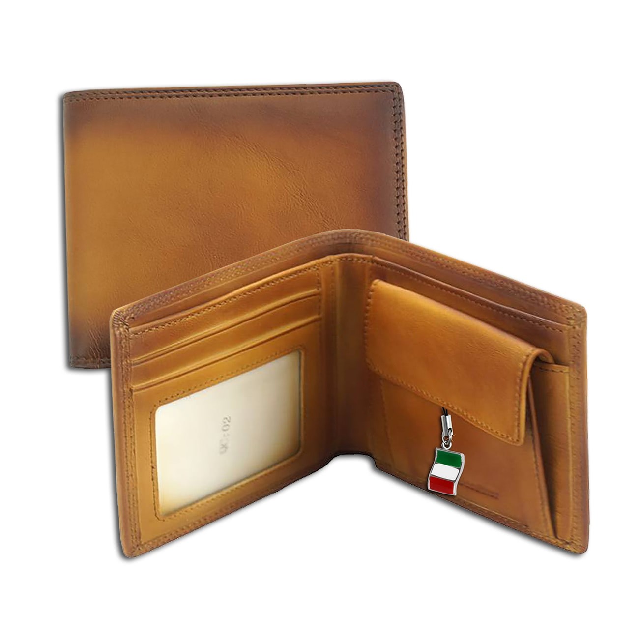 Florence Vintage Portemonnaie Echtleder cognac Brieftasche OPF100C