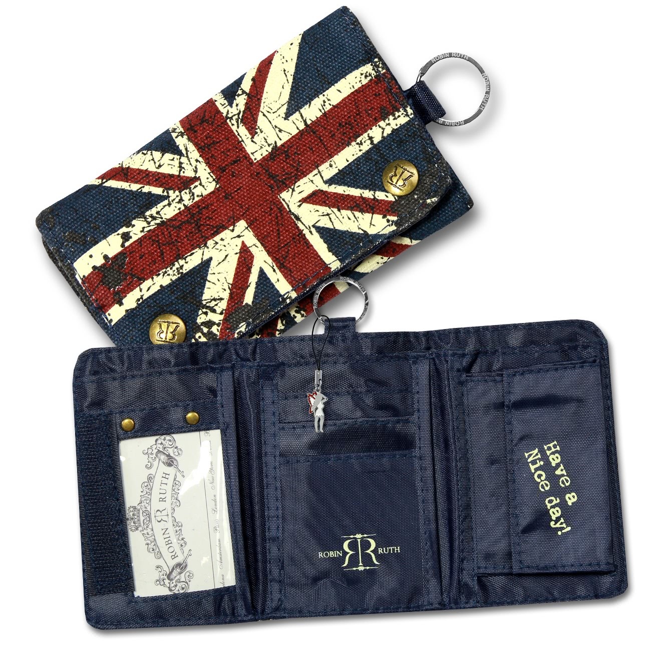 Robin Ruth Minibörse Canvas blau Geldbörse Portemonnaie Union Jack OPG100F