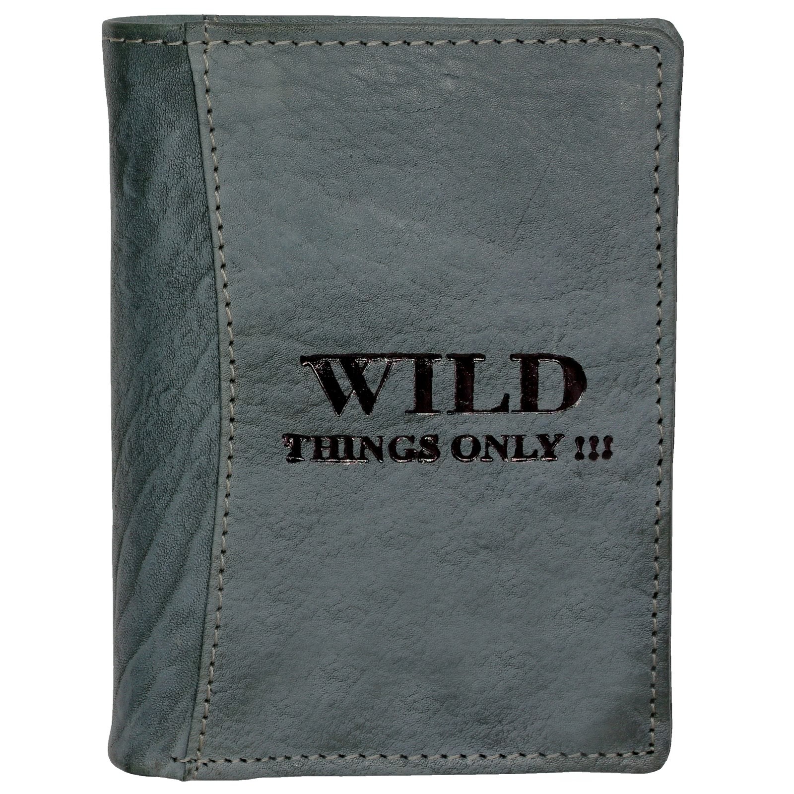 Wild Things Only blau-grau Portemonnaie echtes Leder Herren OPJ100B