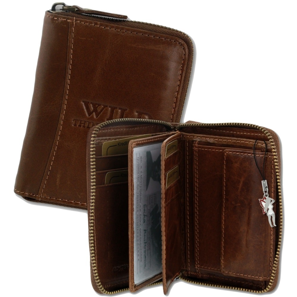 Wild Things Only Damen Portemonnaie Leder braun RFID Schutz OPJ108NQ