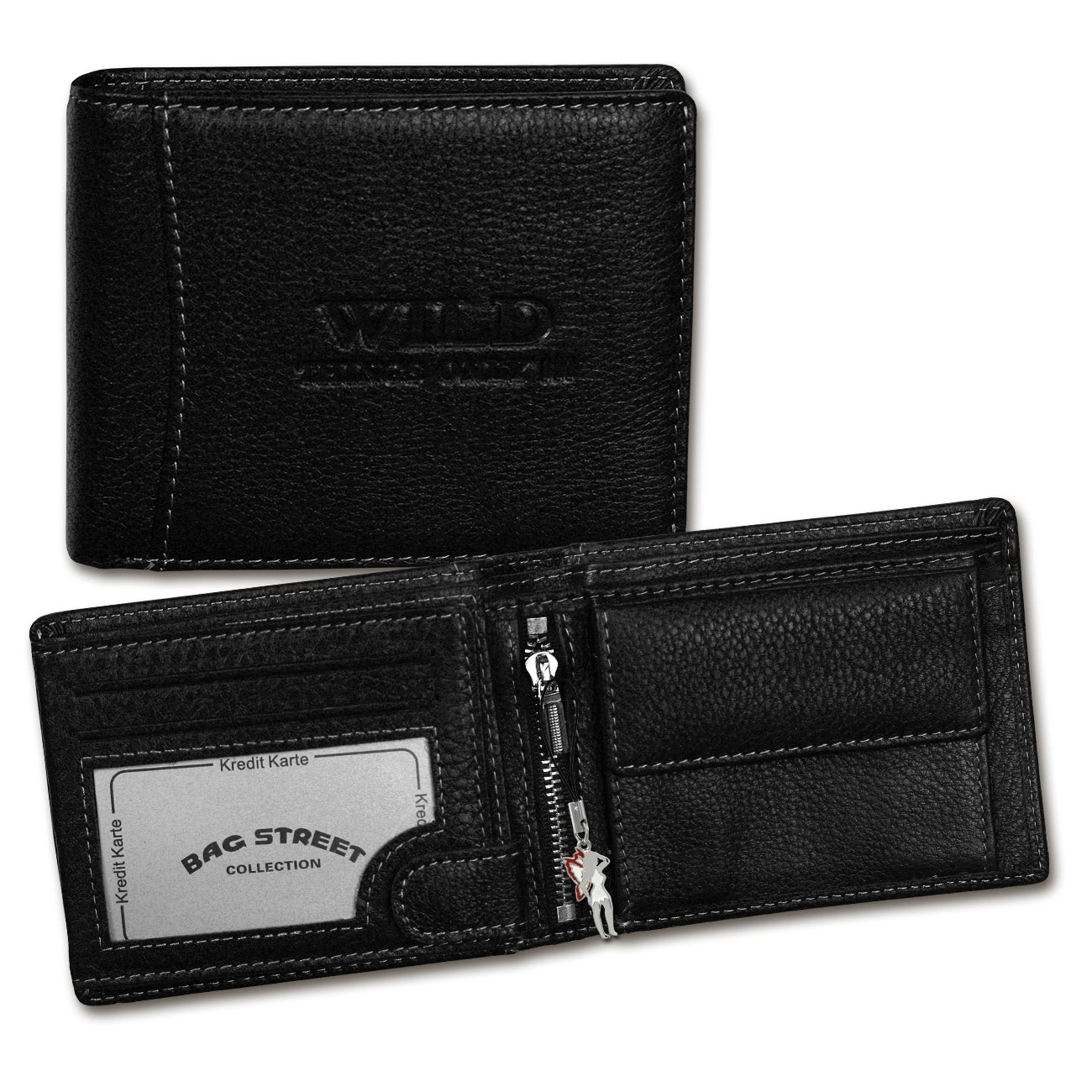 Wild Things Only Leder schwarz Portemonnaie Querformat Börse OPJ114S