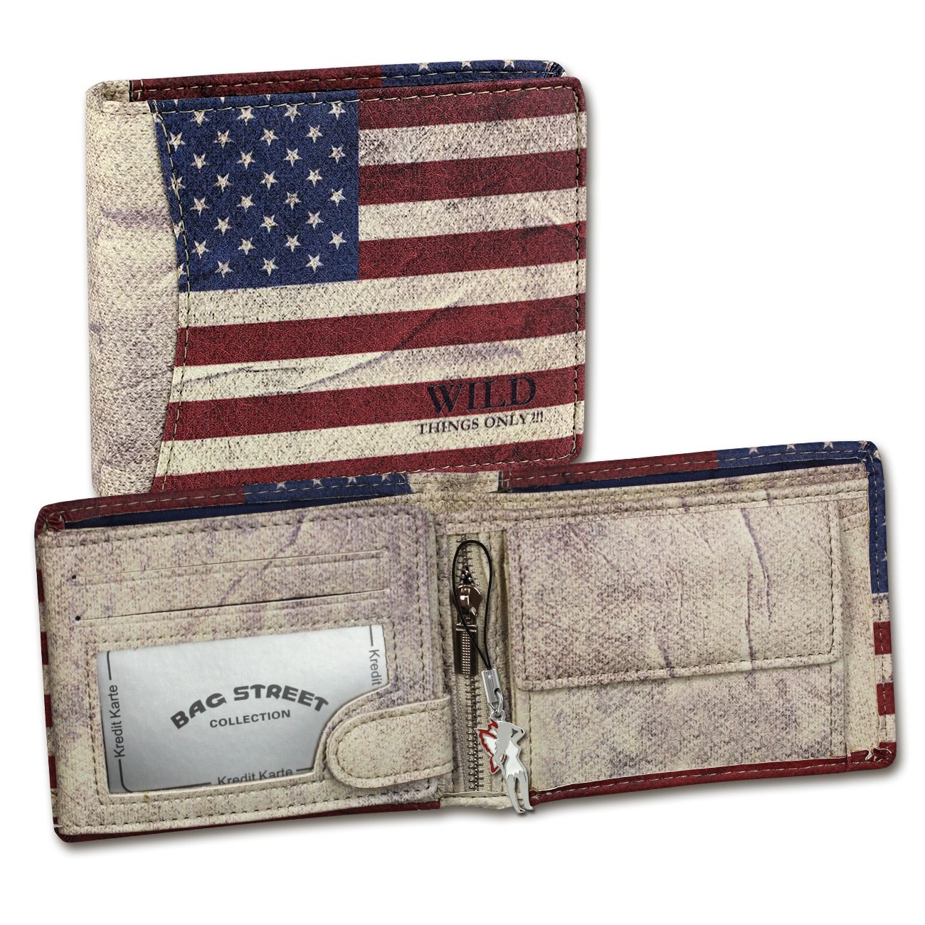 Kunstleder mehrfarbig Portemonnaie USA Wild Things Only OPJ118F