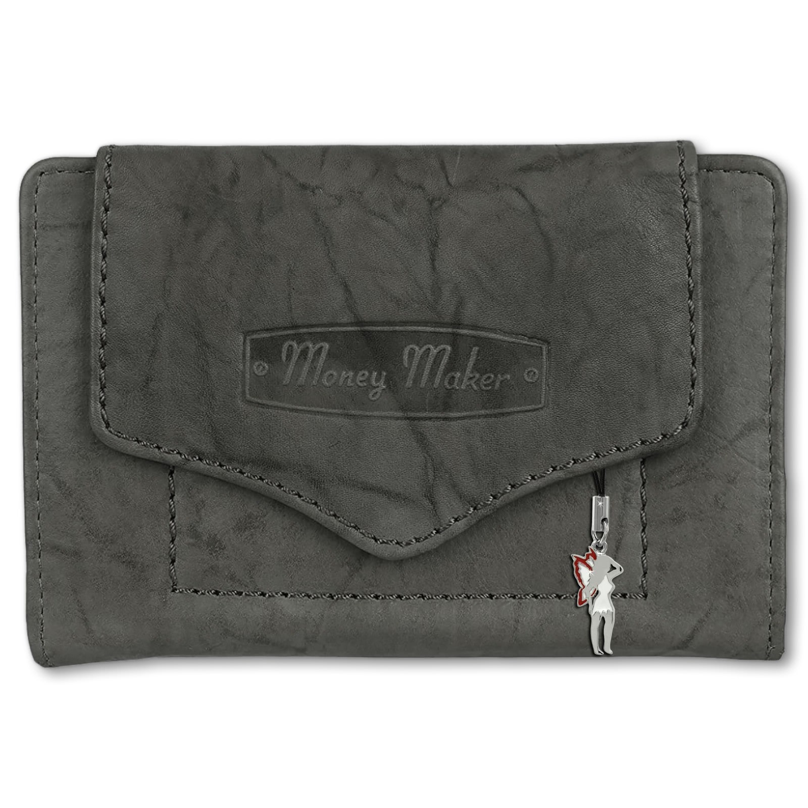 Money Maker Leder grau Brieftasche Portemonnaie RFID Schutz OPJ700K