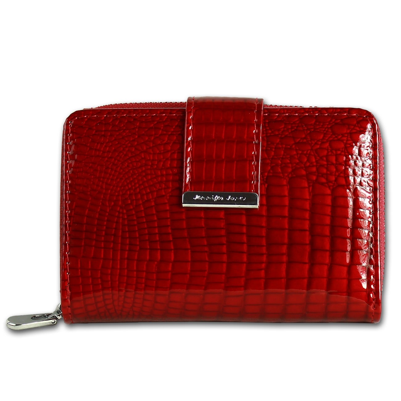 Jennifer Jones Geldbörse Portemonnaie RFID Schutz Croco Echt-Leder rot OPJ711R