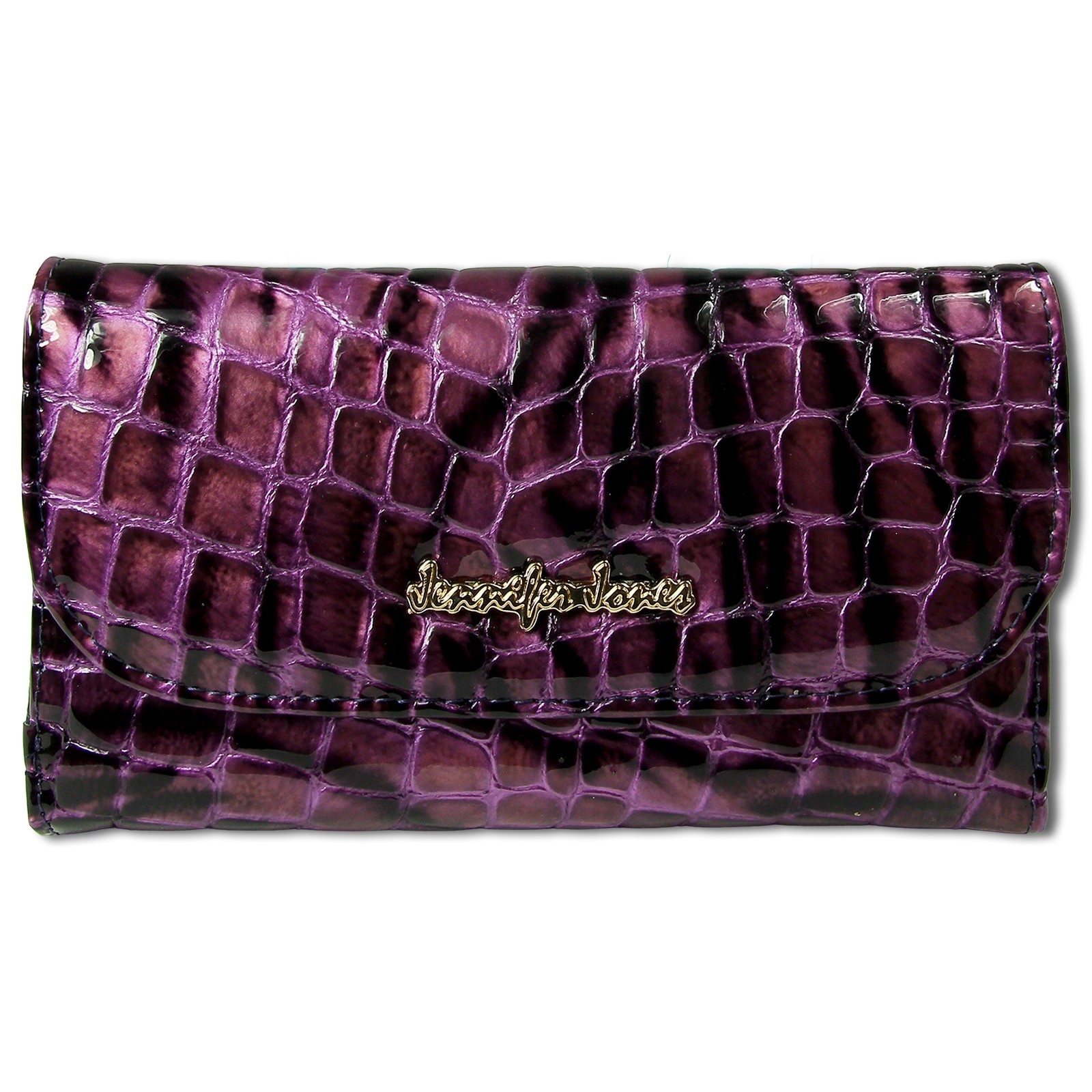 Jennifer Jones Börse Portemonnaie Croco Leder lila OPJ713V