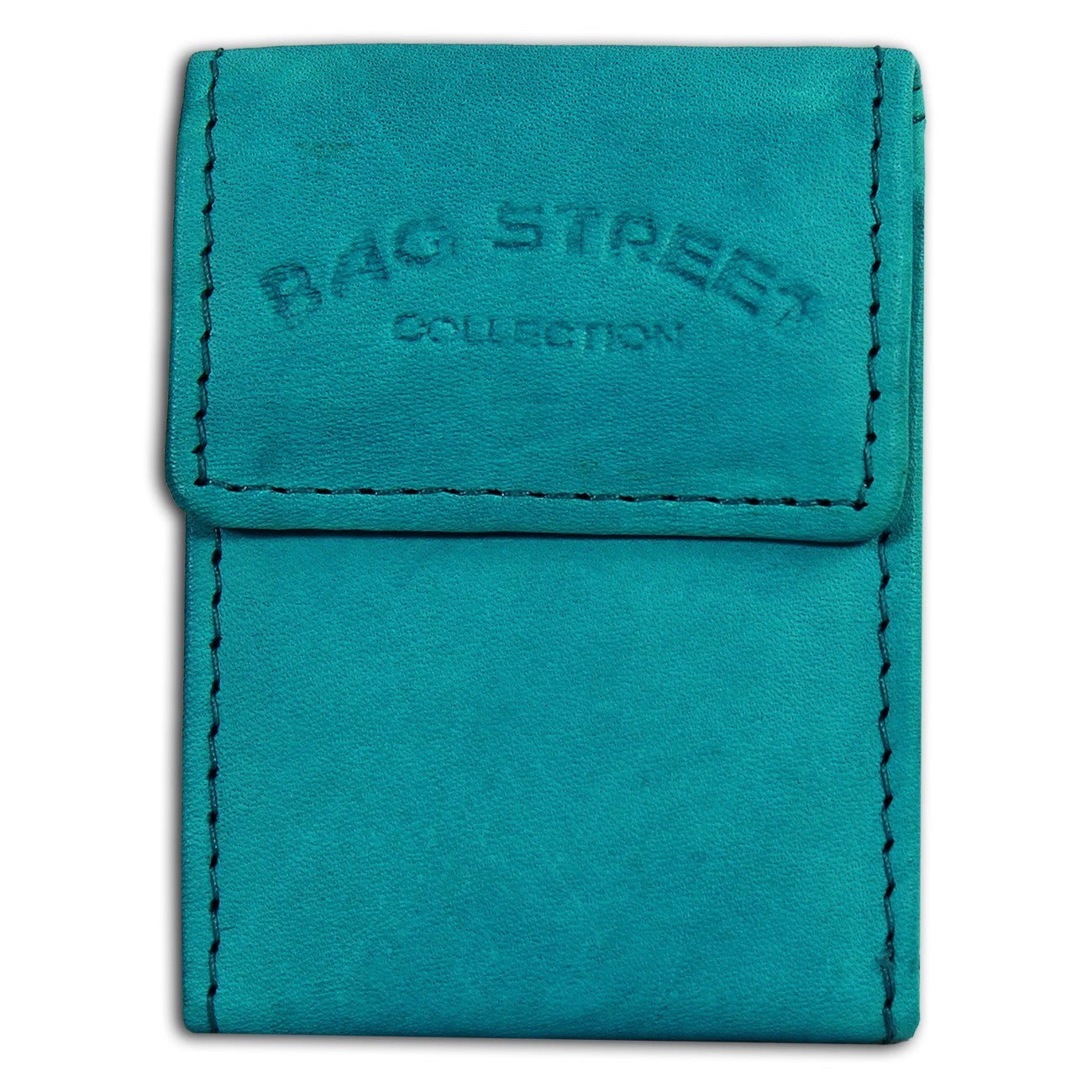 Bag Street kompakte Minibörse echtes Leder Portemonnaie aqua OPJ801T