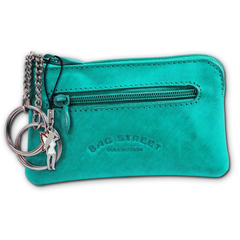 Schlüsseltasche türkis / aqua Echtleder, glattes Leder Etui Bag Street OPJ900T