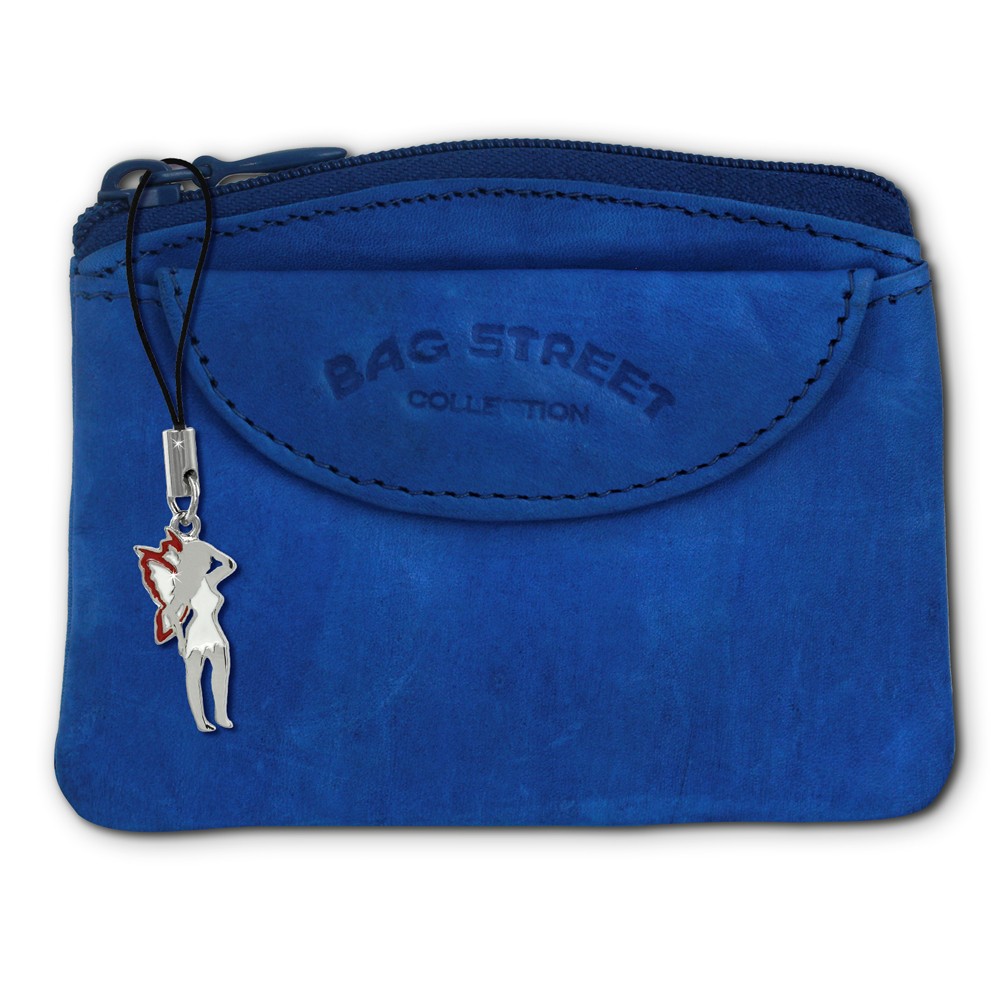 Bag Street Schlüsseltasche blau Echtleder, glattes Leder Schlüsseletui OPJ901B