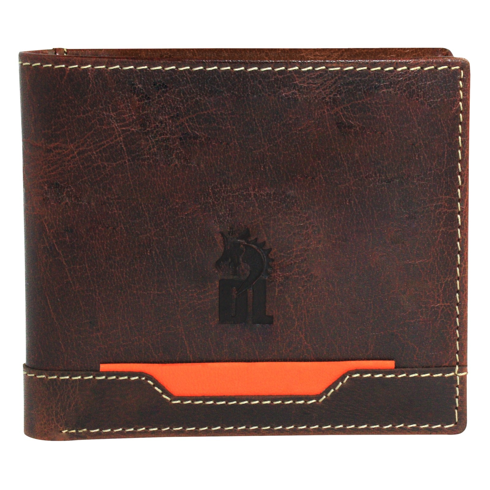 DrachenLeder braun Echtleder Portemonnaie Brieftasche Herren OPO003N5