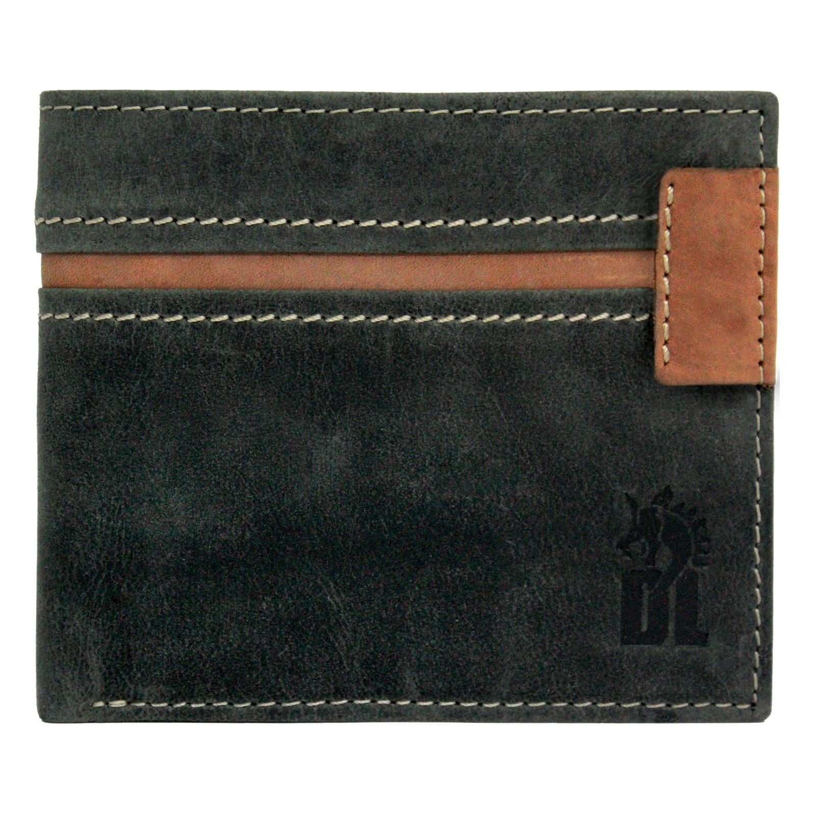 DrachenLeder Vintage grau Echtleder Portemonnaie Brieftasche Herren OPO008K6