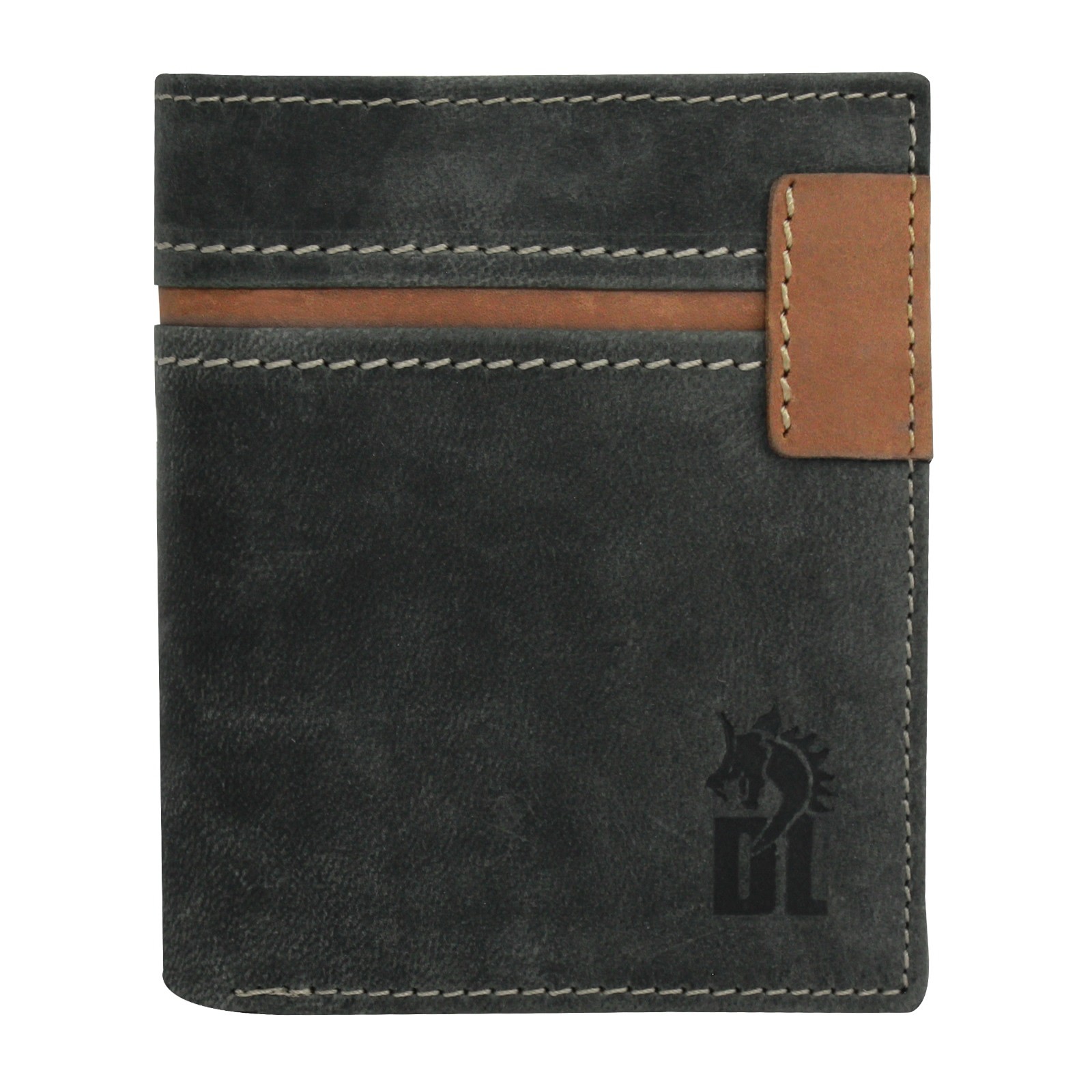 DrachenLeder Vintage grau Echtleder Portemonnaie Brieftasche Herren OPO009K6