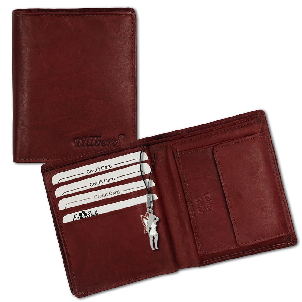 DrachenLeder Echtleder dunkelrot hoch unisex Portemonnaie OPR100D