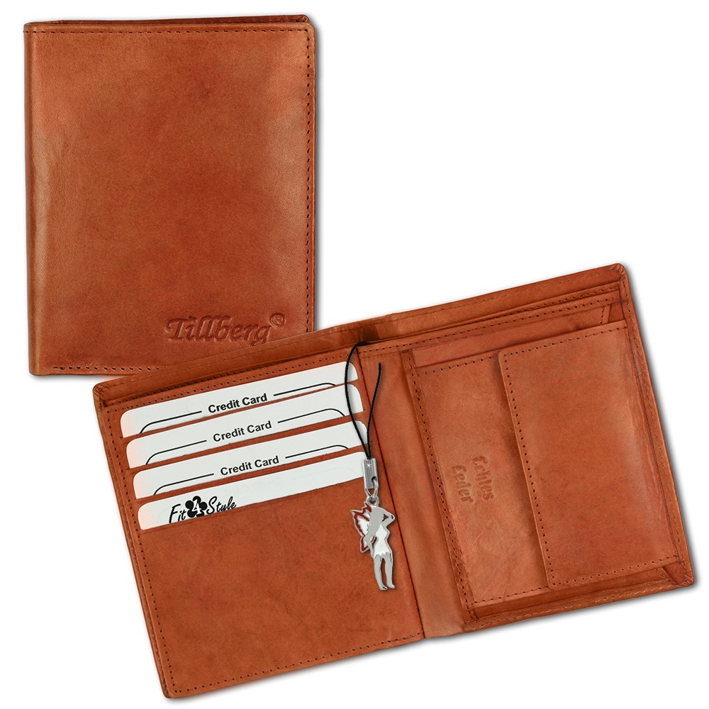 DrachenLeder Leder Cognac hoch unisex Portemonnaie OPR100O