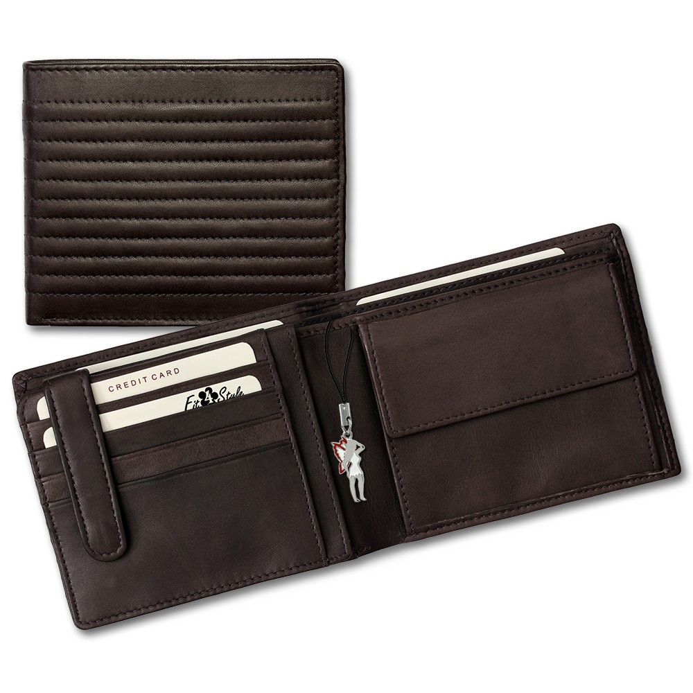 DrachenLeder Leder braun, gesteppt, Portemonnaie OPR103N