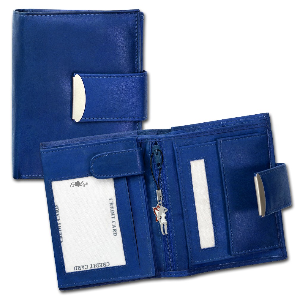 DrachenLeder Geldbörse blau Echtleder Portemonnaie Brieftasche Damen OPR107B