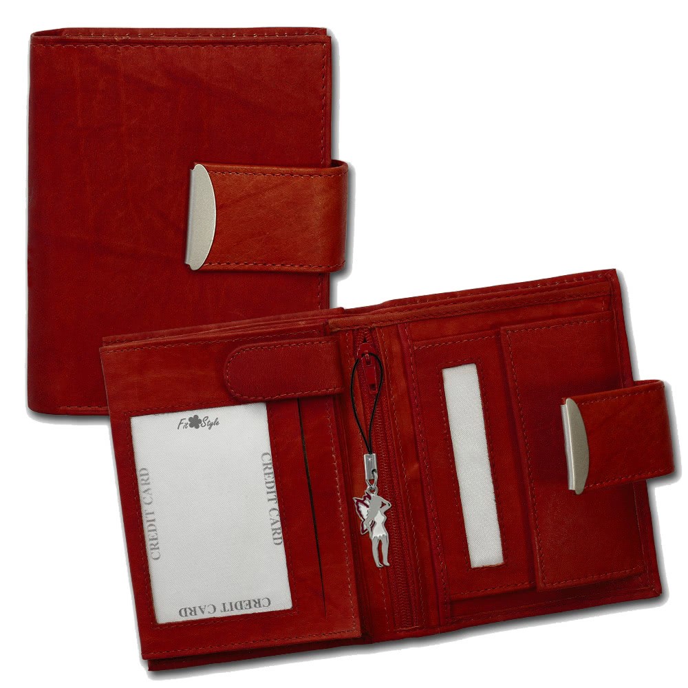 DrachenLeder rot Echtleder Portemonnaie Brieftasche Damen OPR107R