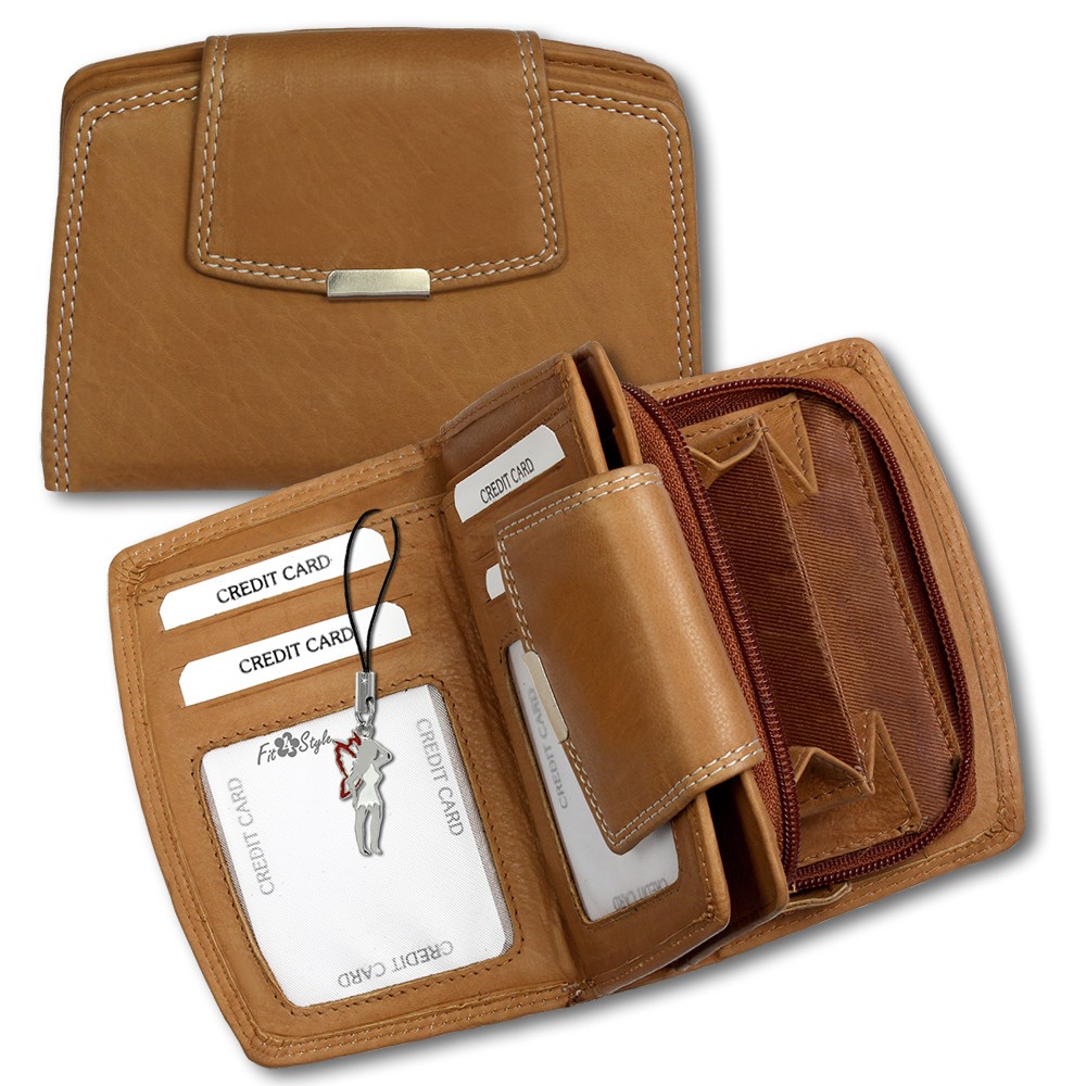 DrachenLeder cognac Echtleder, glatt-Portemonnaie OPR701O