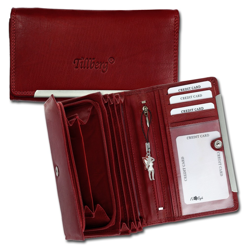 DrachenLeder Damen Echtleder weinrot RFID Schutz Geldbeutel OPR702R