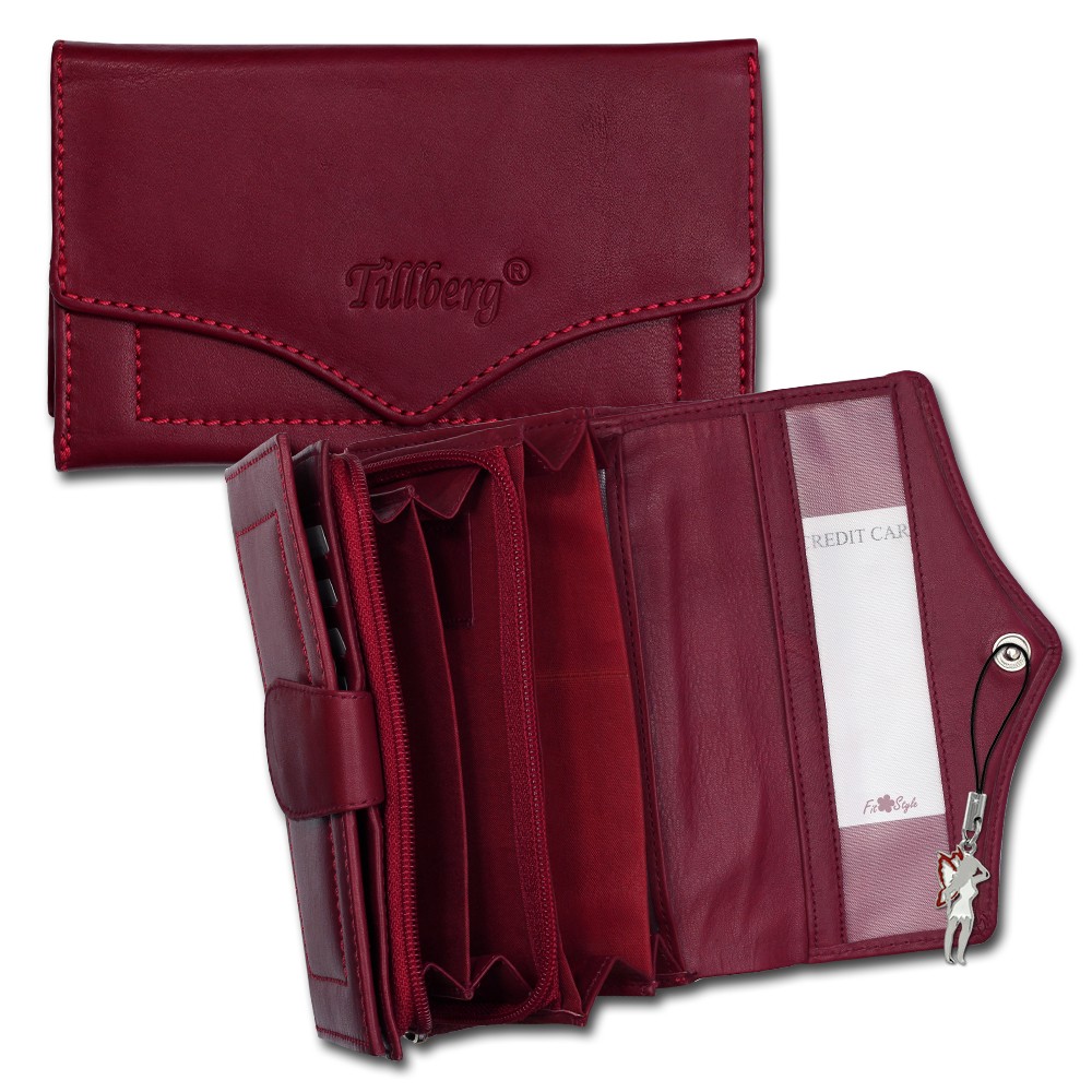 DrachenLeder rot Echtleder, glatt-Portemonnaie OPR703R