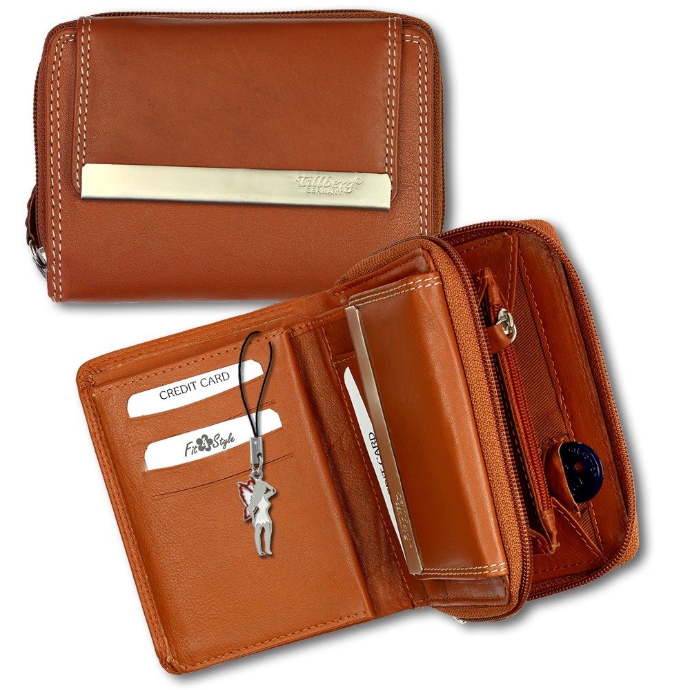 DrachenLeder cognac Echtleder Portemonnaie Brieftasche Damen OPR704O