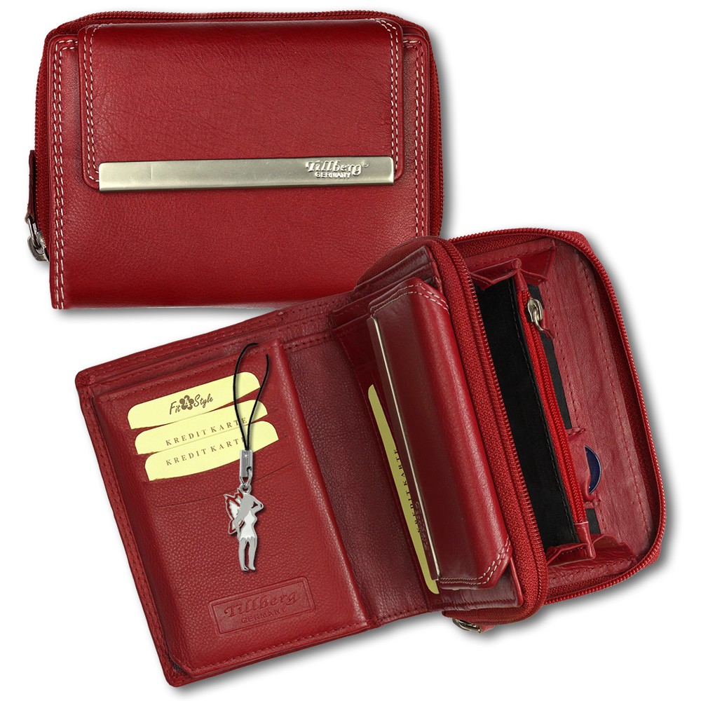 DrachenLeder rot Echtleder Portemonnaie Brieftasche Damen OPR704R