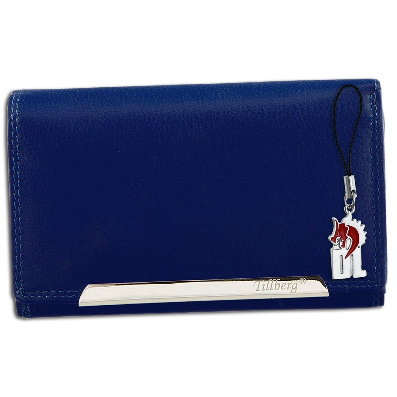 DrachenLeder Damen Echtleder blau Doppelnaht Portemonnaie OPR705B